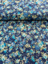 Sevenberry Cotton Flax Prints - Florals Navy Yardage