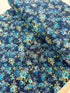 Sevenberry Cotton Flax Prints - Florals Navy Yardage