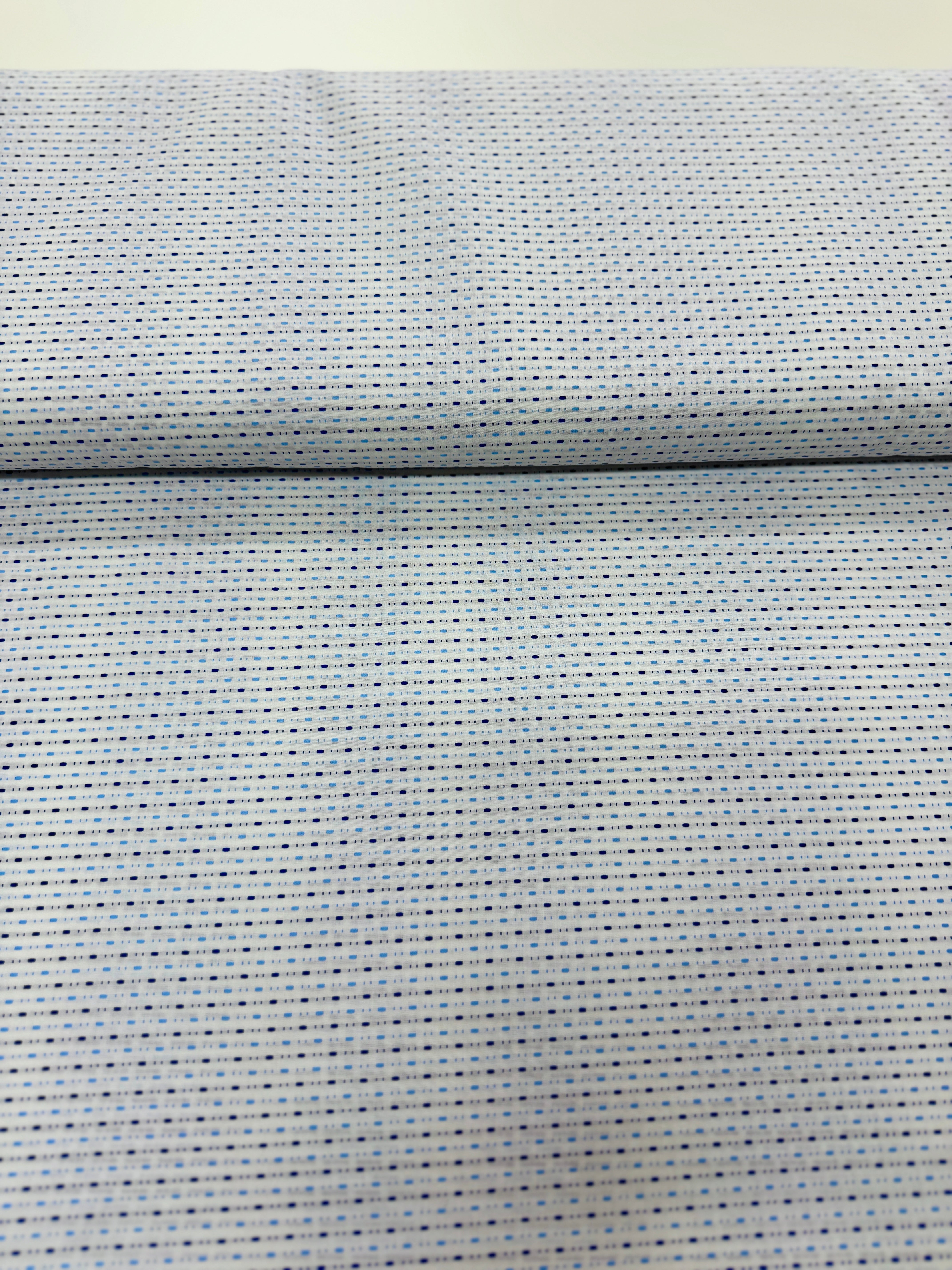 57" Width - Saville Shirt White Woven Dobby Yardage