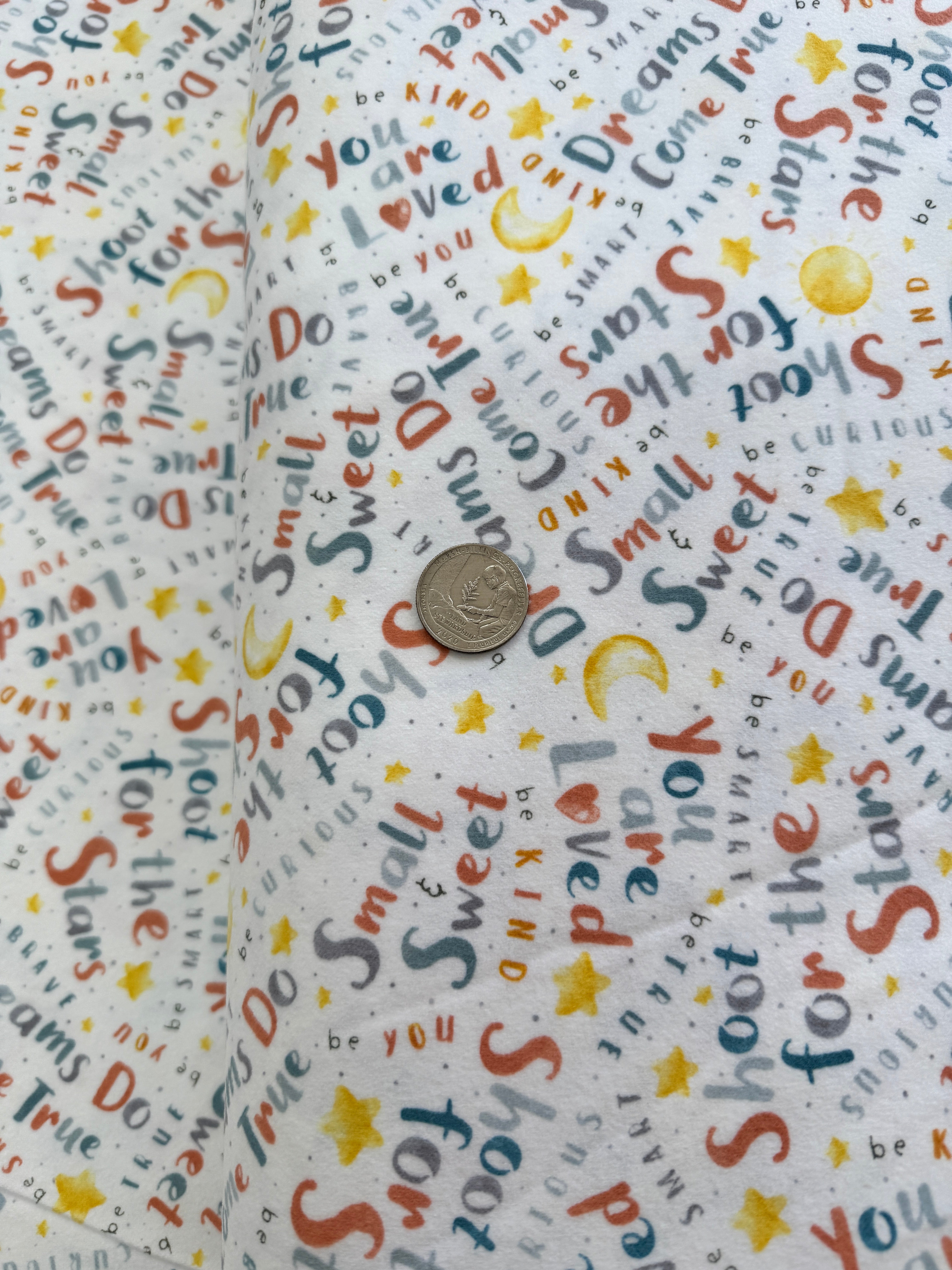 Wish And Wonder - World's Text Flannel Yardage