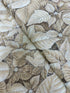 Holiday Flourish-Snow flower - Poinsettias Taupe Silver Metallic Yardage