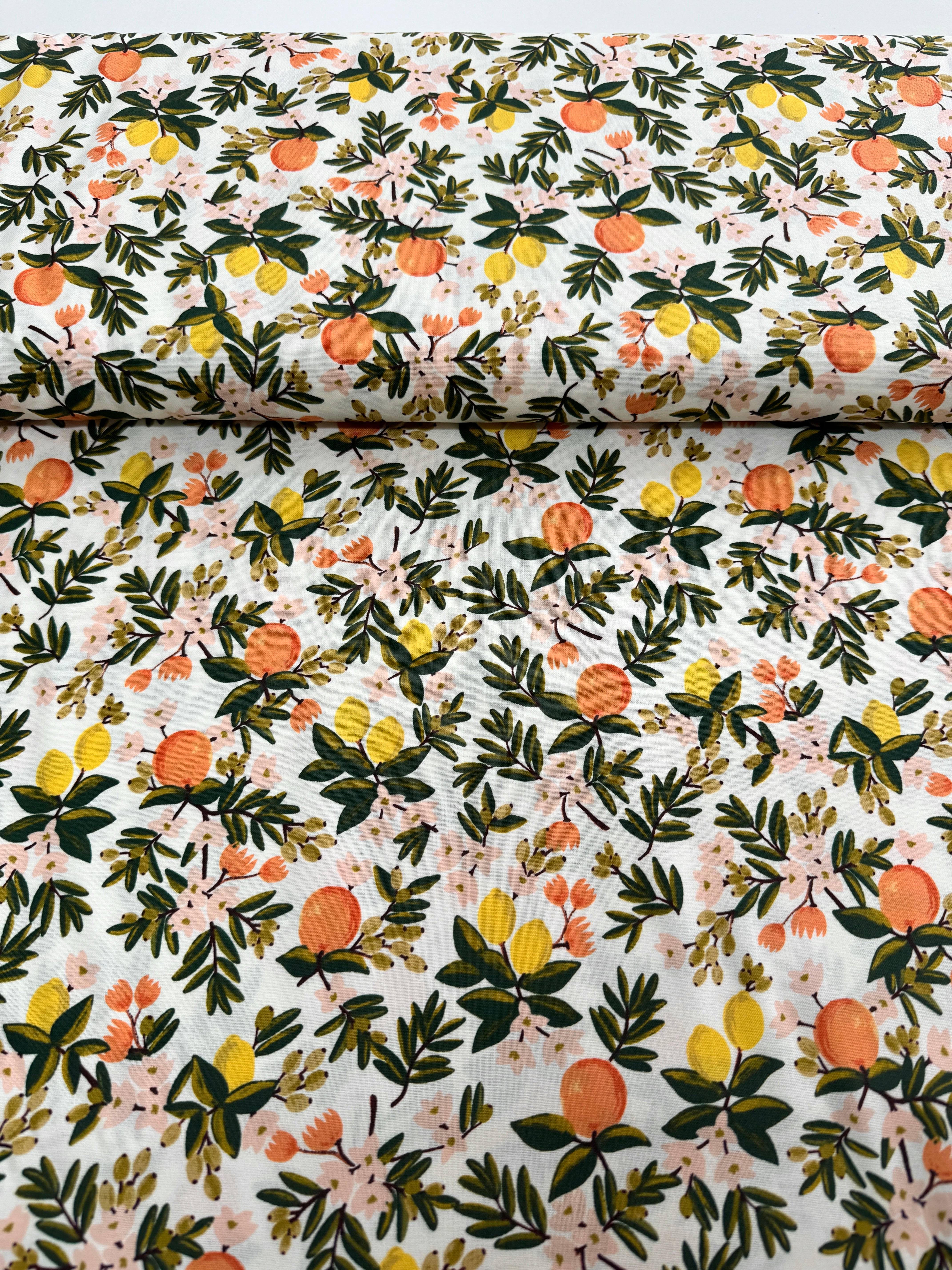 Primavera - Citrus Floral Cream - Half Yard