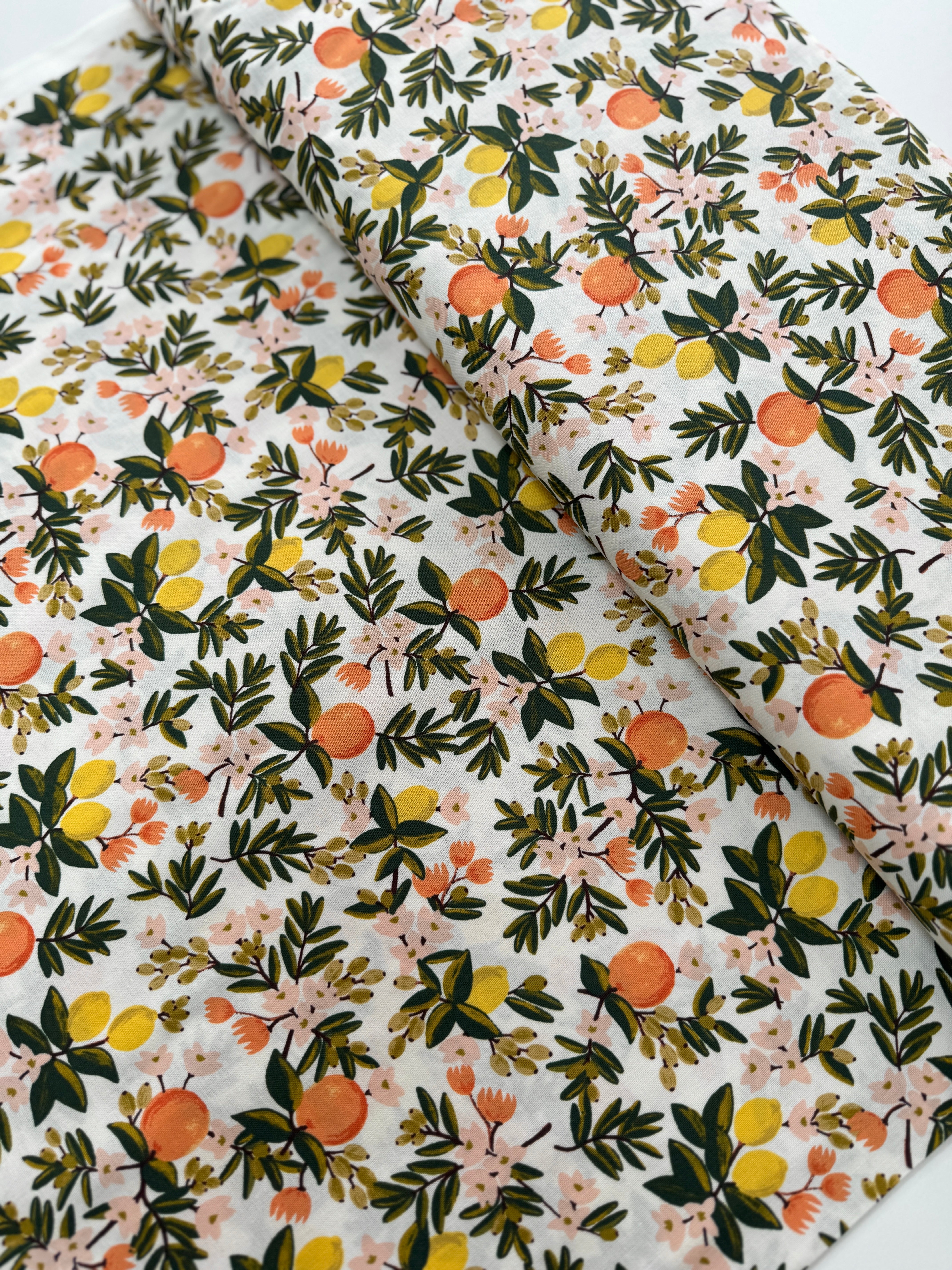 Primavera - Citrus Floral Cream - Half Yard