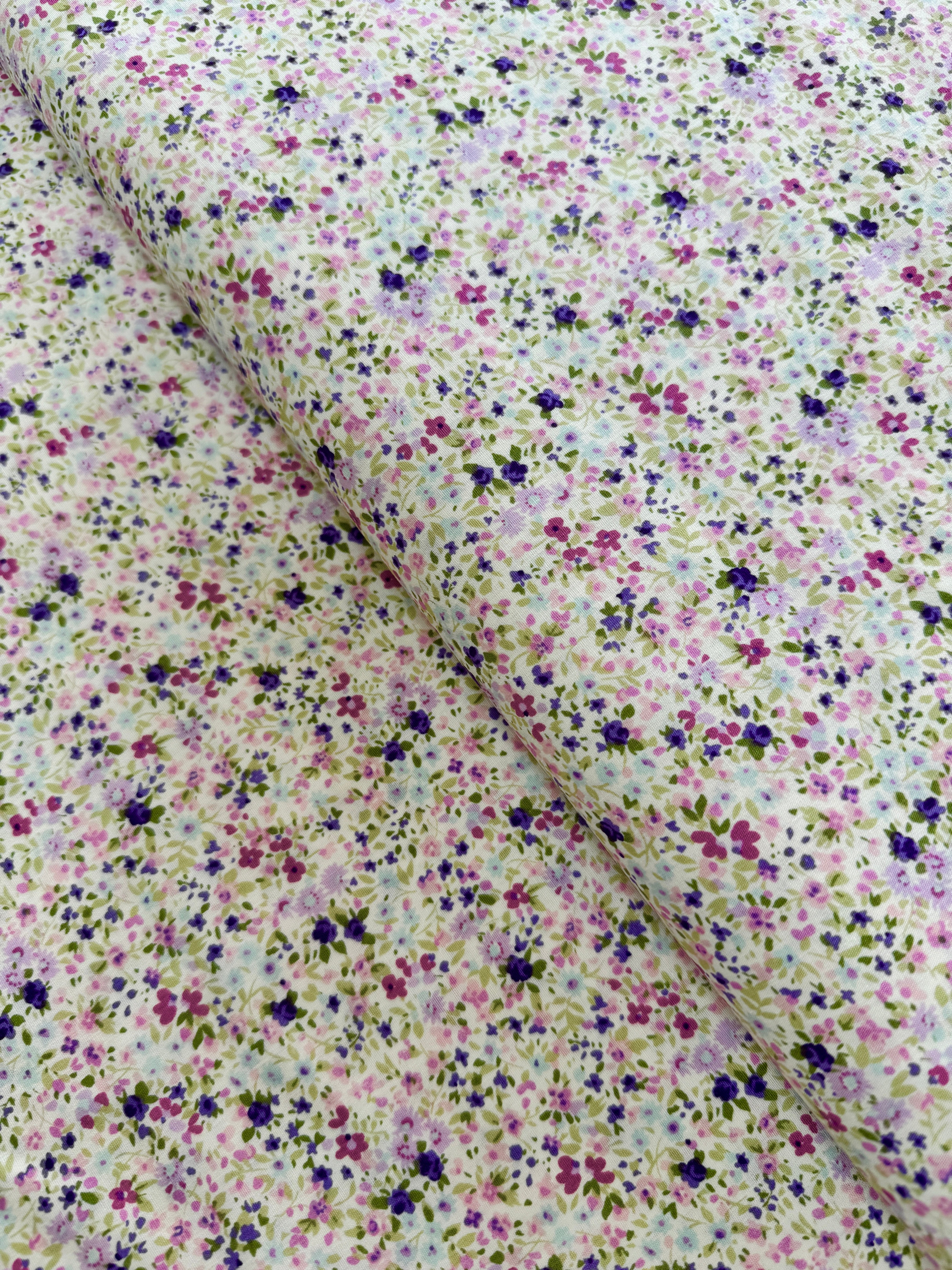 Sevenberry Petite Garden - Fresh Florals Purple Yardage