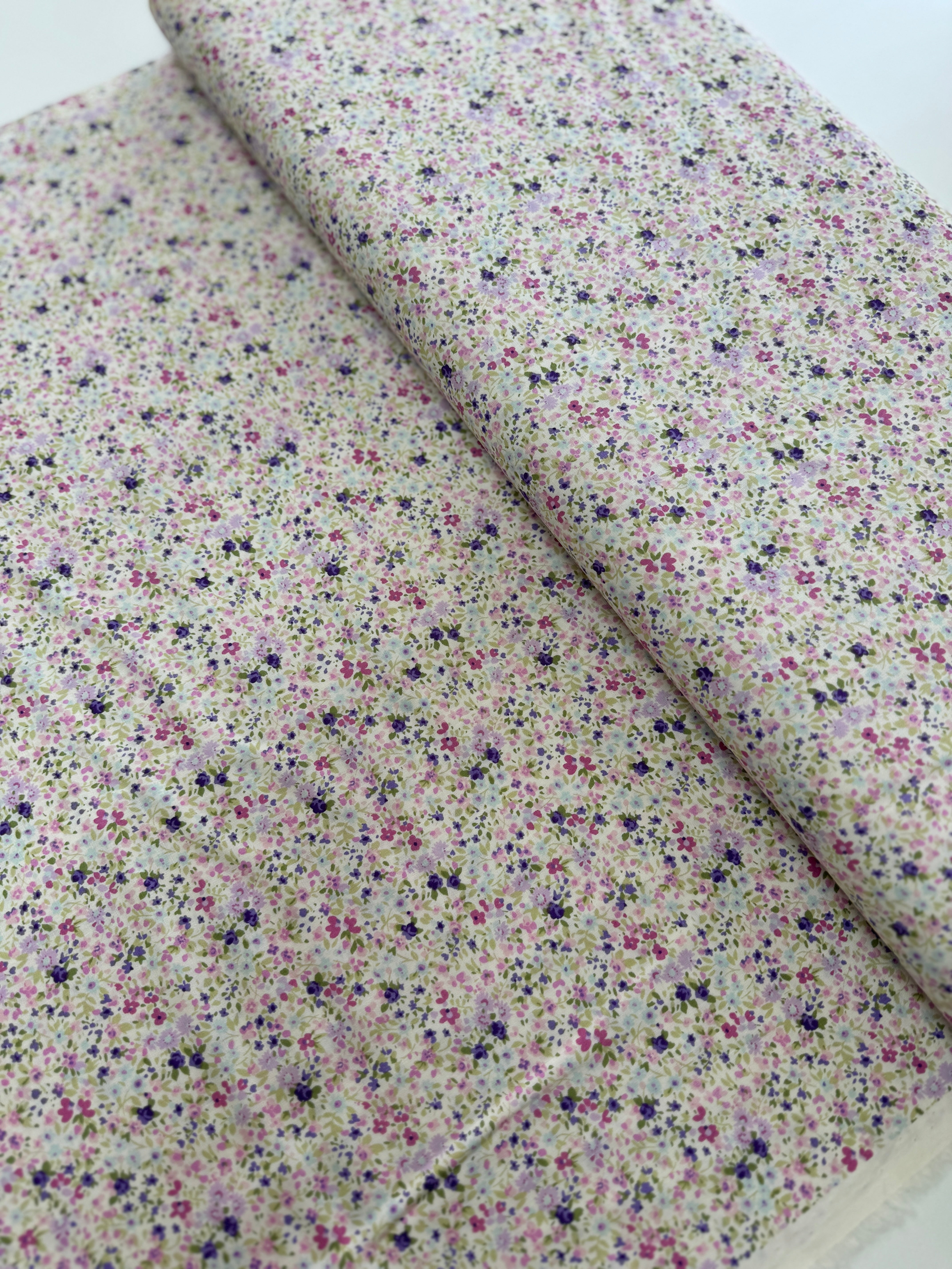 Sevenberry Petite Garden - Fresh Florals Purple Yardage