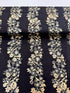 shimmer and shine - Shimmery Flower Stripe Black Gold Pearlescent Yardage