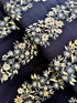 shimmer and shine - Shimmery Flower Stripe Black Gold Pearlescent Yardage