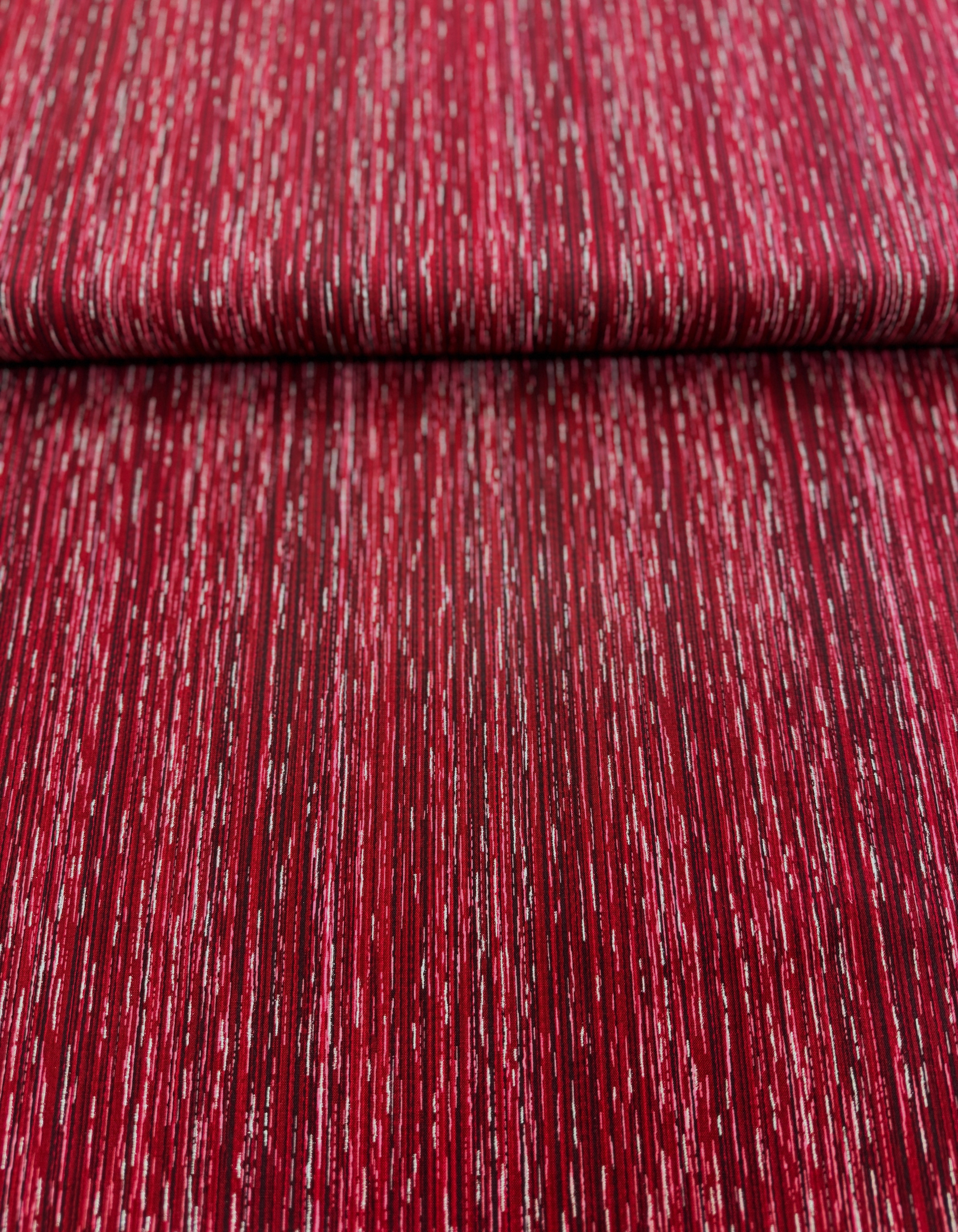 Holiday Wishes - Stripe Crimson/Silver Metallic - Remnant