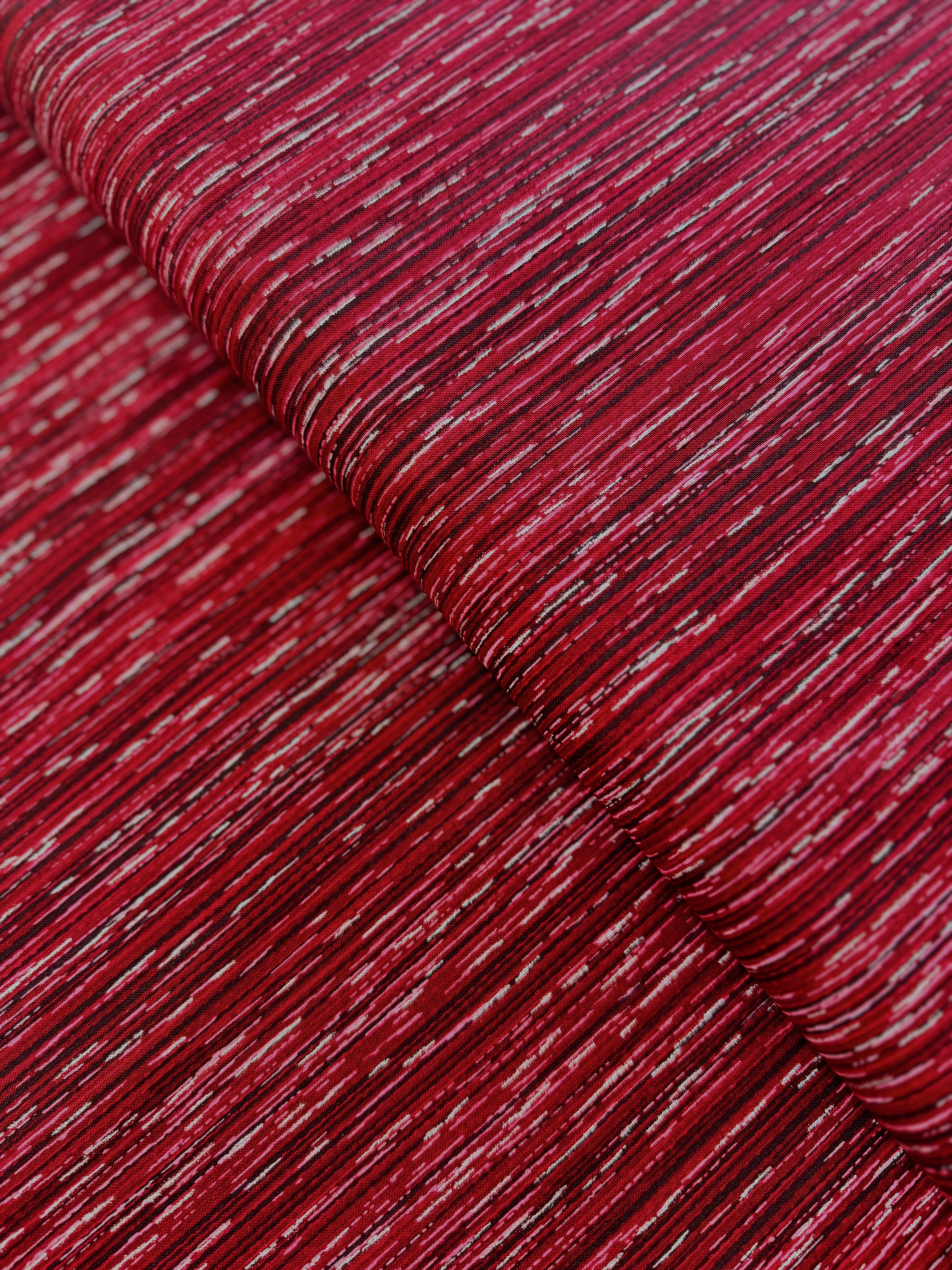 Holiday Wishes - Stripe Crimson/Silver Metallic - Remnant