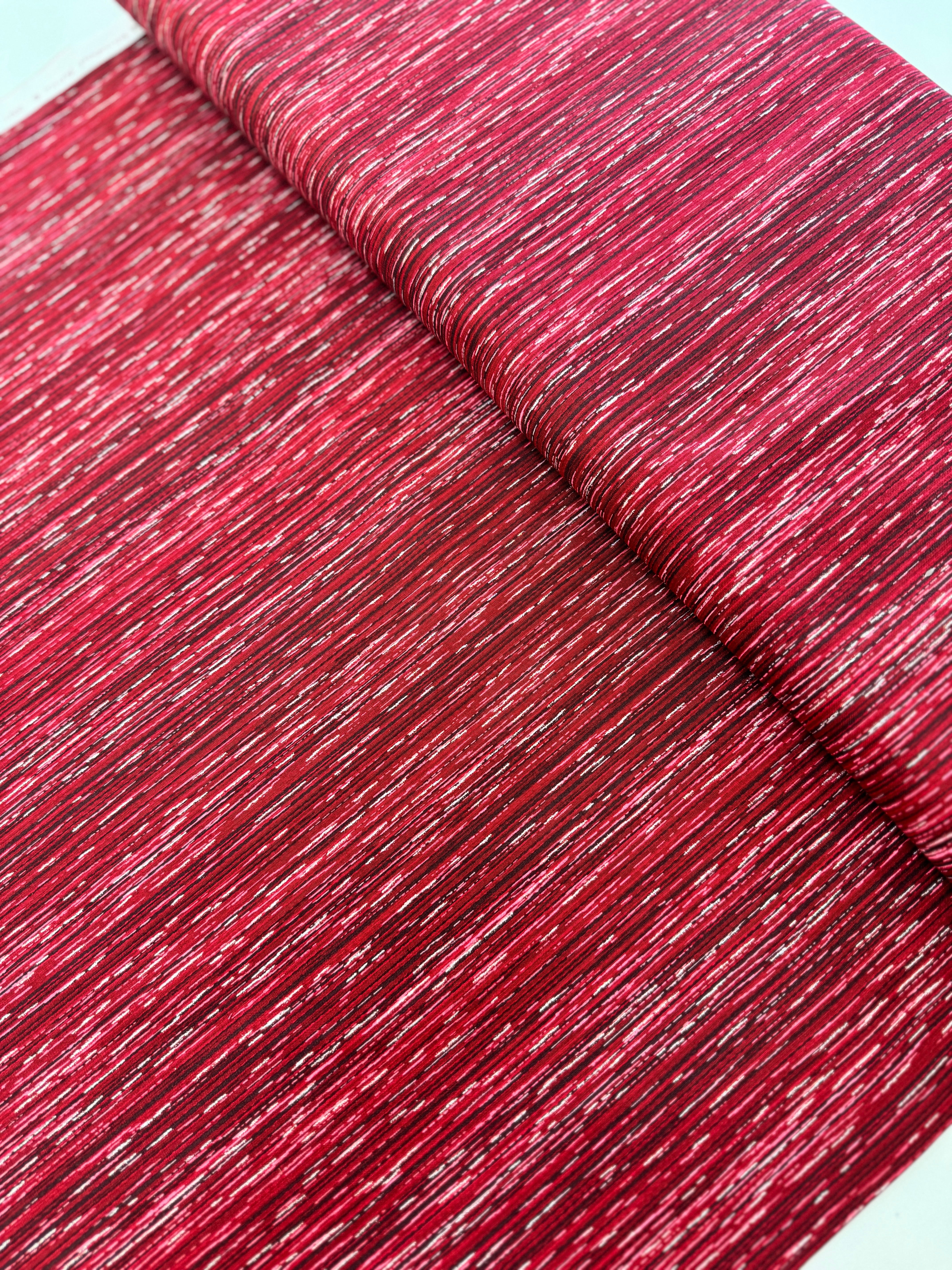 Holiday Wishes - Stripe Crimson/Silver Metallic - Remnant