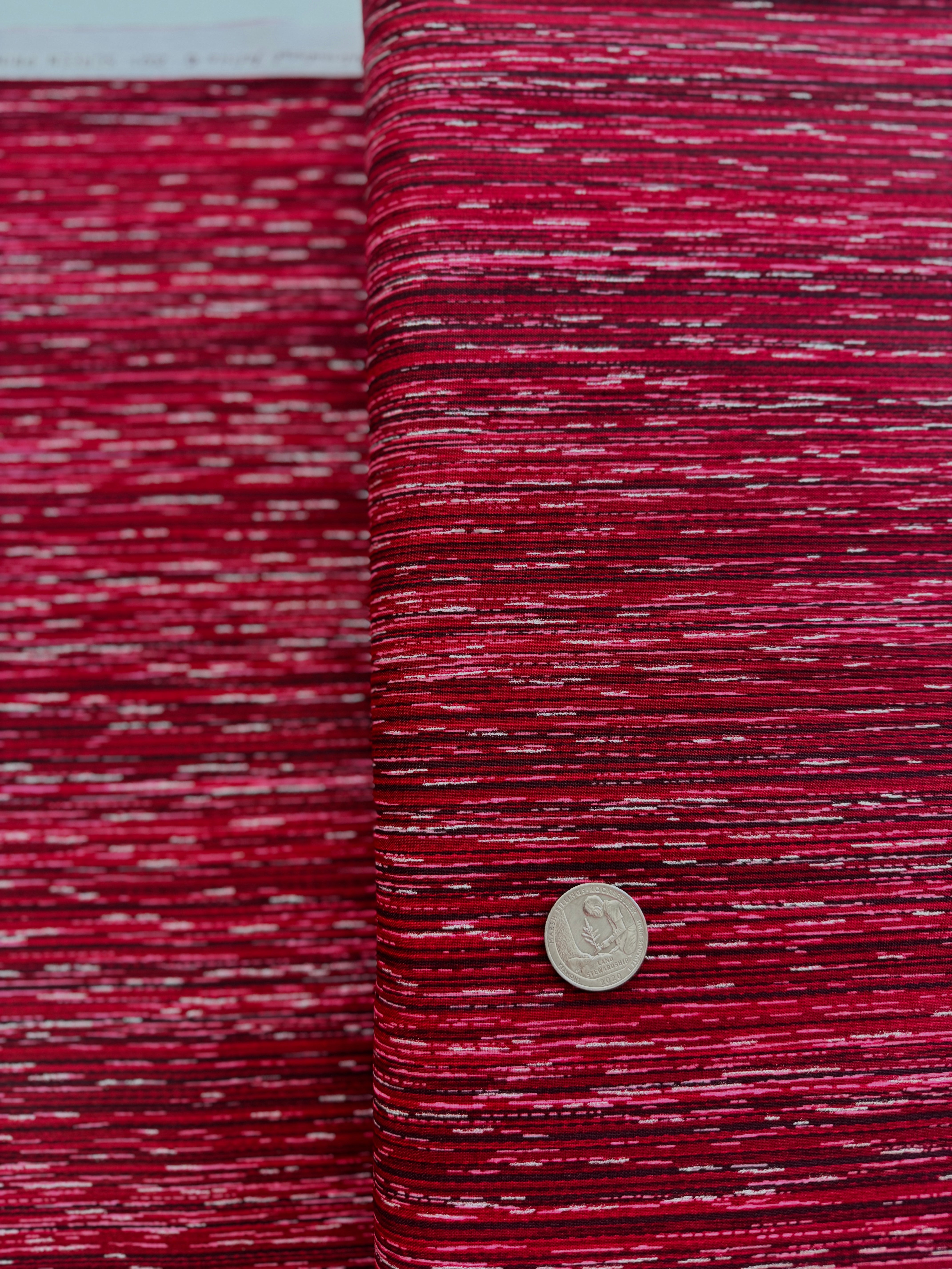 Holiday Wishes - Stripe Crimson/Silver Metallic - Remnant