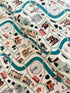 London Town London Forever White Unbleached Fabric by Sara Mulvanny for Cotton + Steel – illustrated city map print with London landmarks.