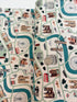 London Town London Forever White Unbleached Fabric by Sara Mulvanny for Cotton + Steel – illustrated city map print with London landmarks.