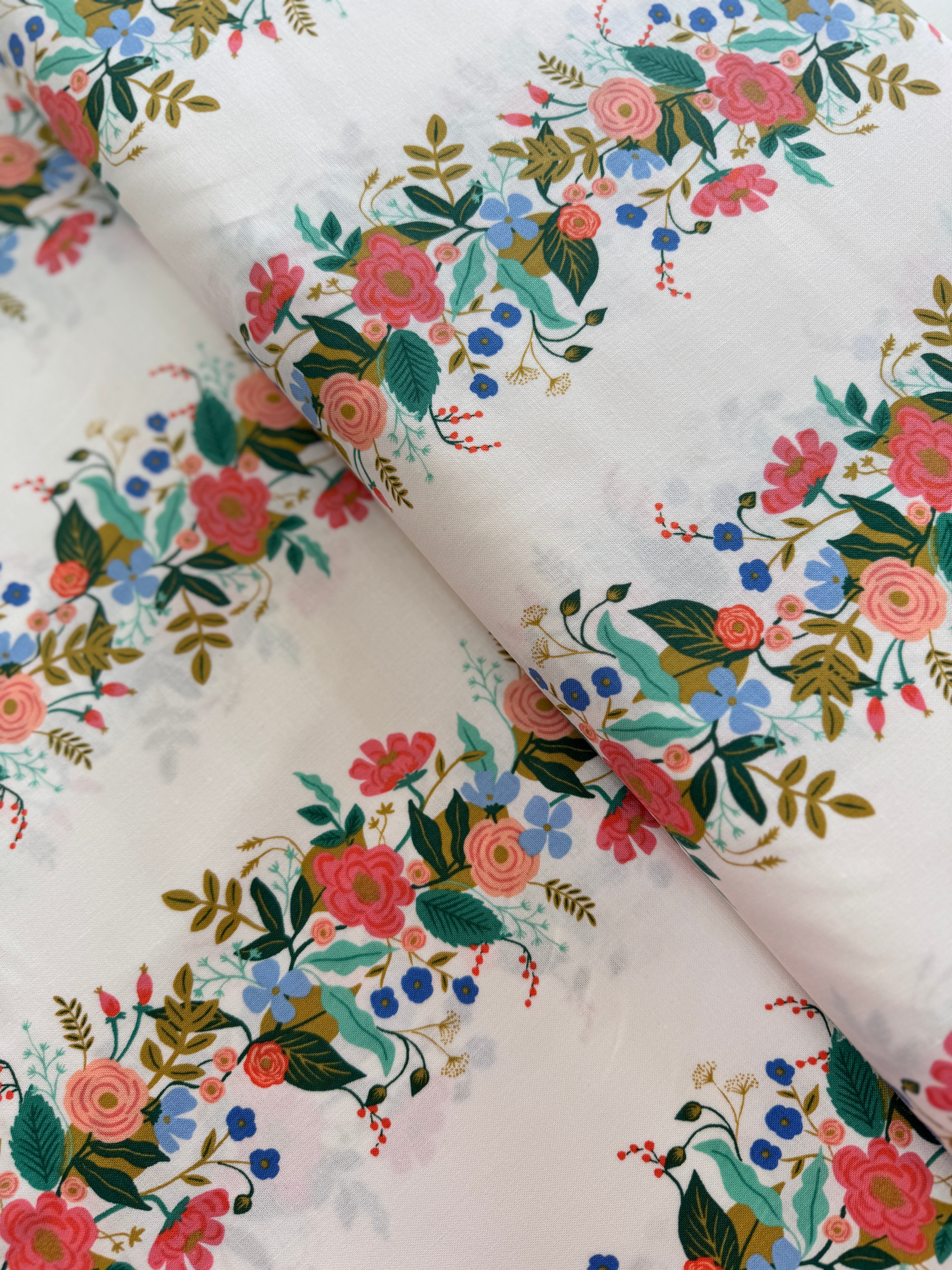 English Garden - Floral Vines Cream Yardage