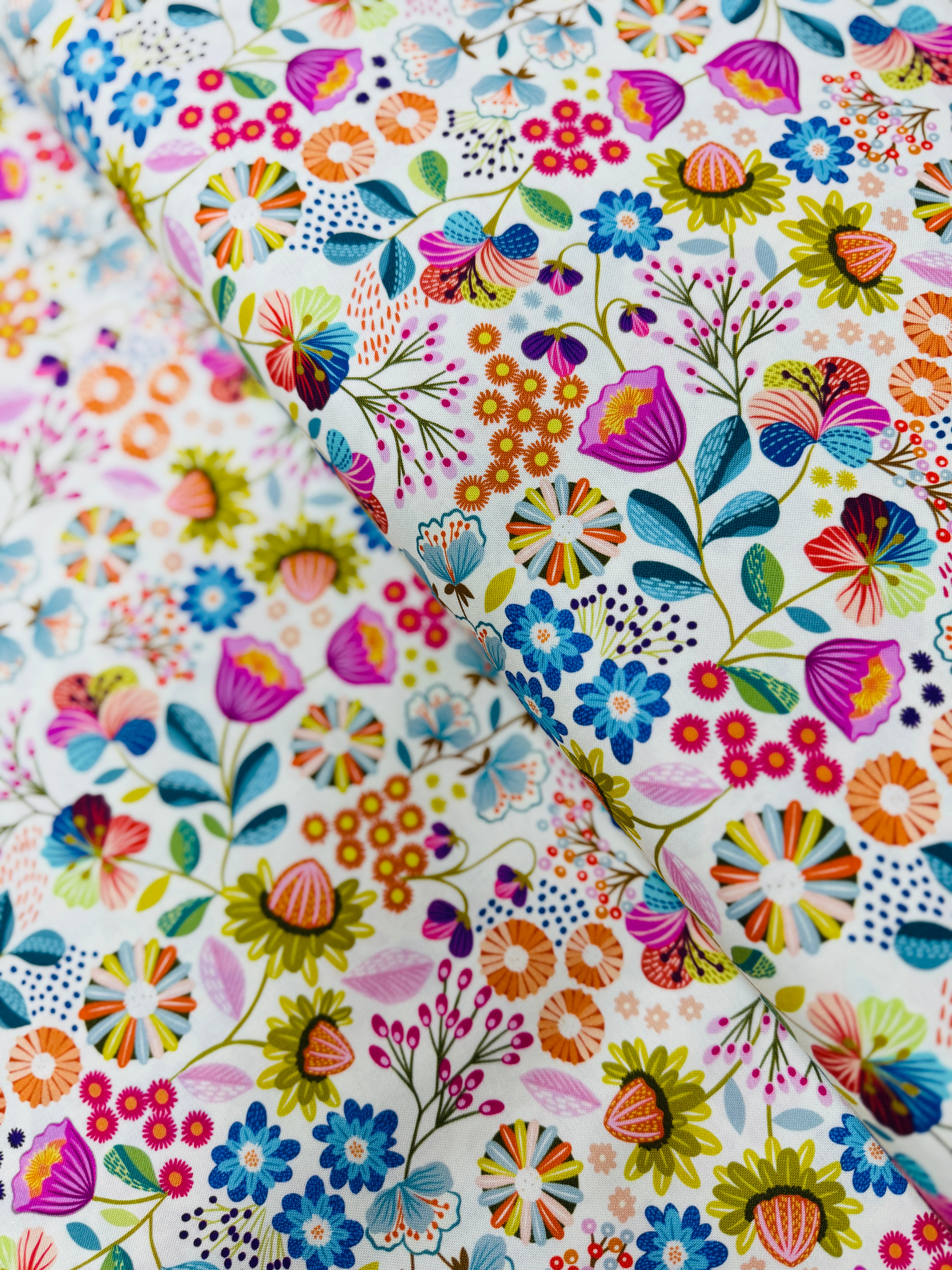 Creative Landscapes Flowers on Cream Yardage