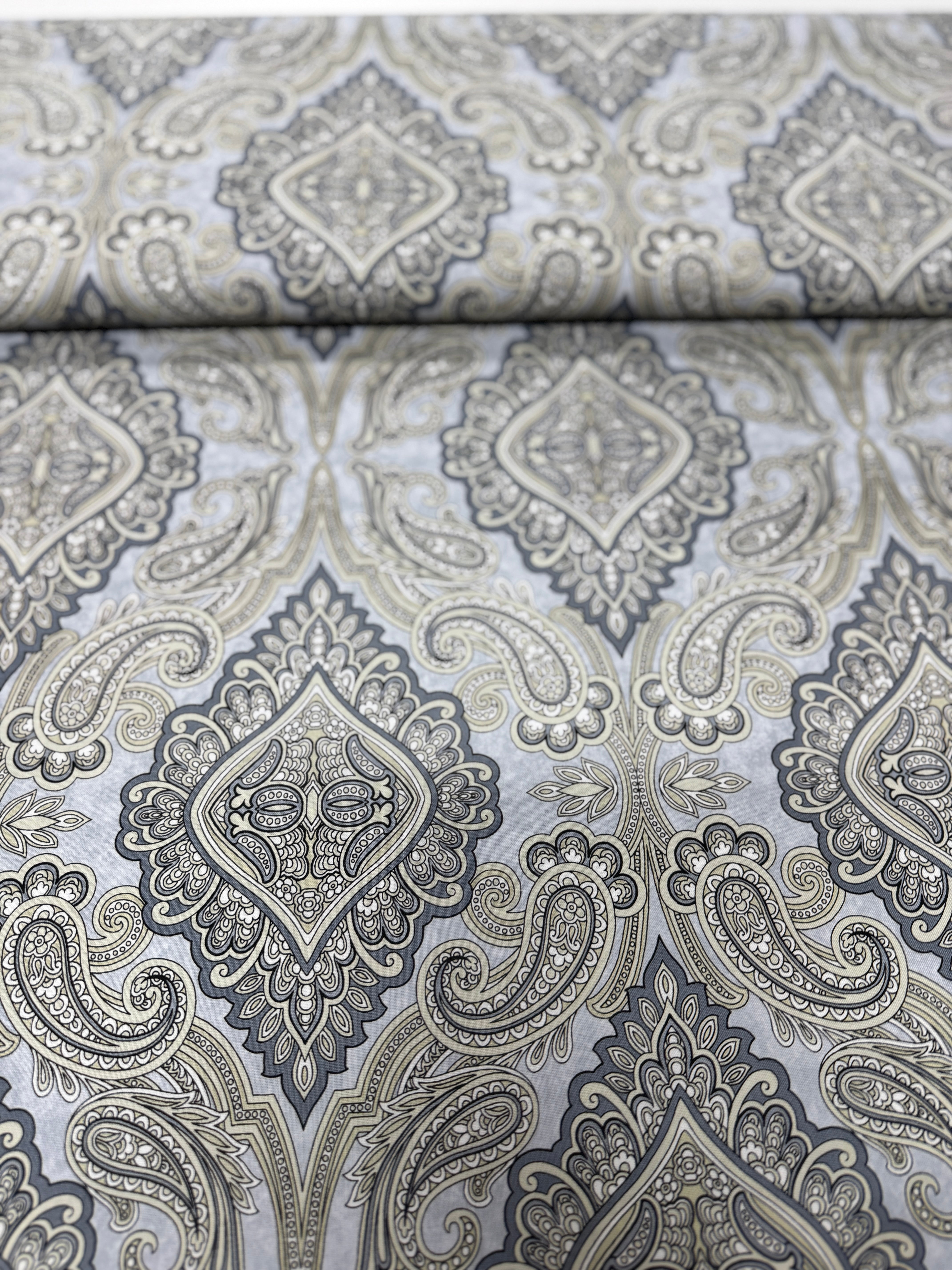 Aruba - Paisley Gray Taupe Yardage