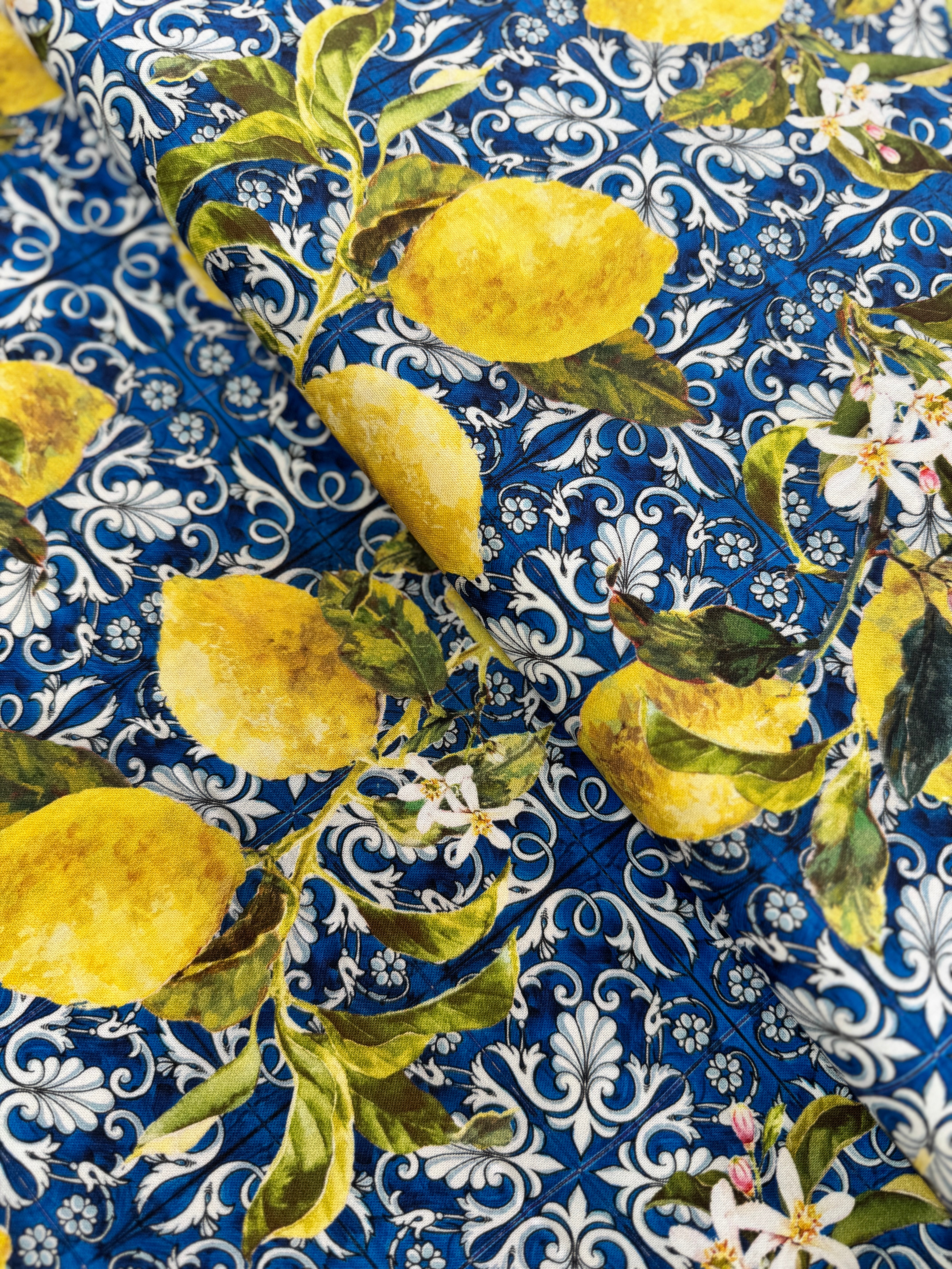 Mediterranean Escape Navy fabric with deep blue digital texture by Hoffman Fabrics