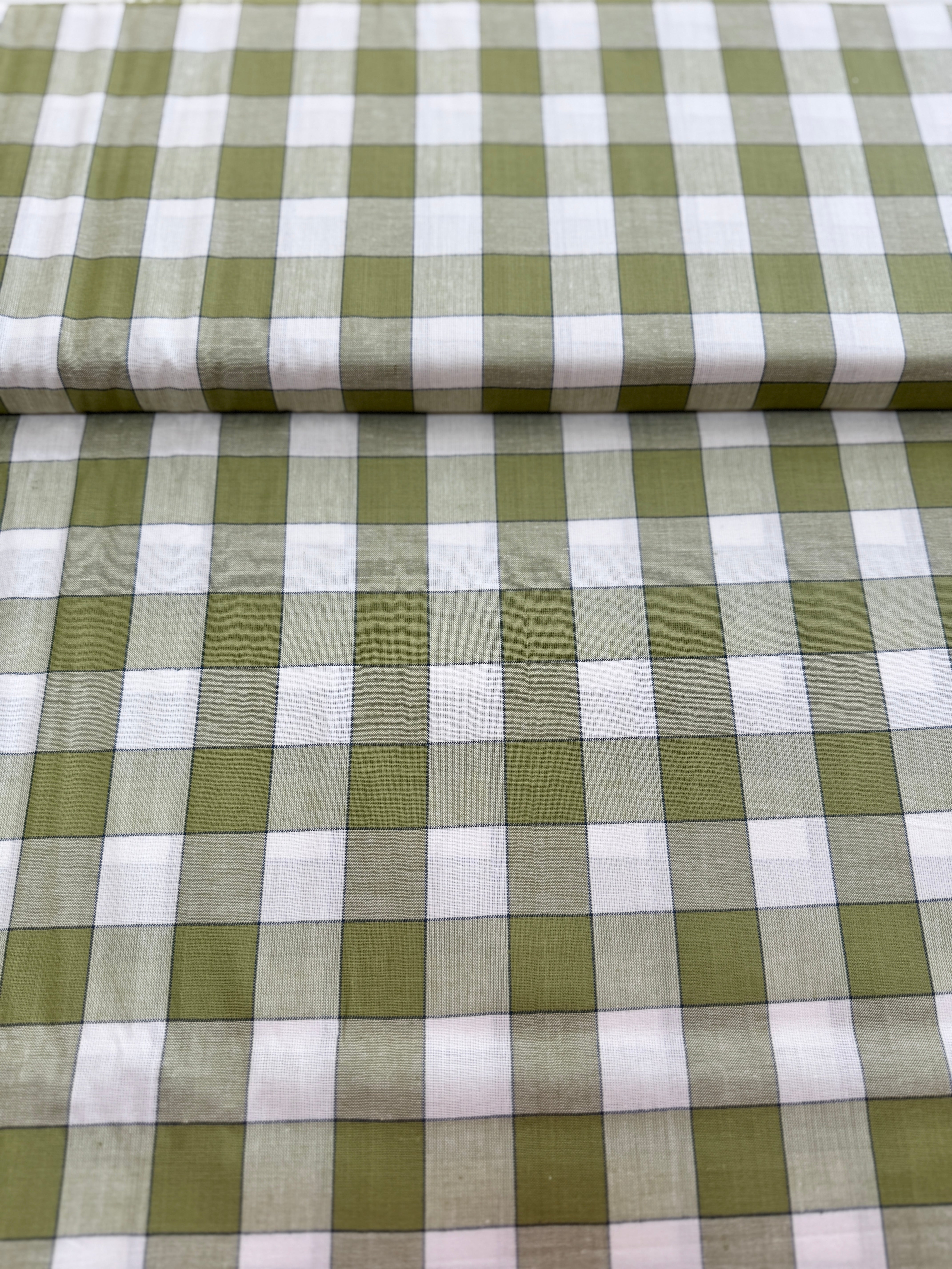 Vista Wovens Celadon - Buffalo Check Yardage