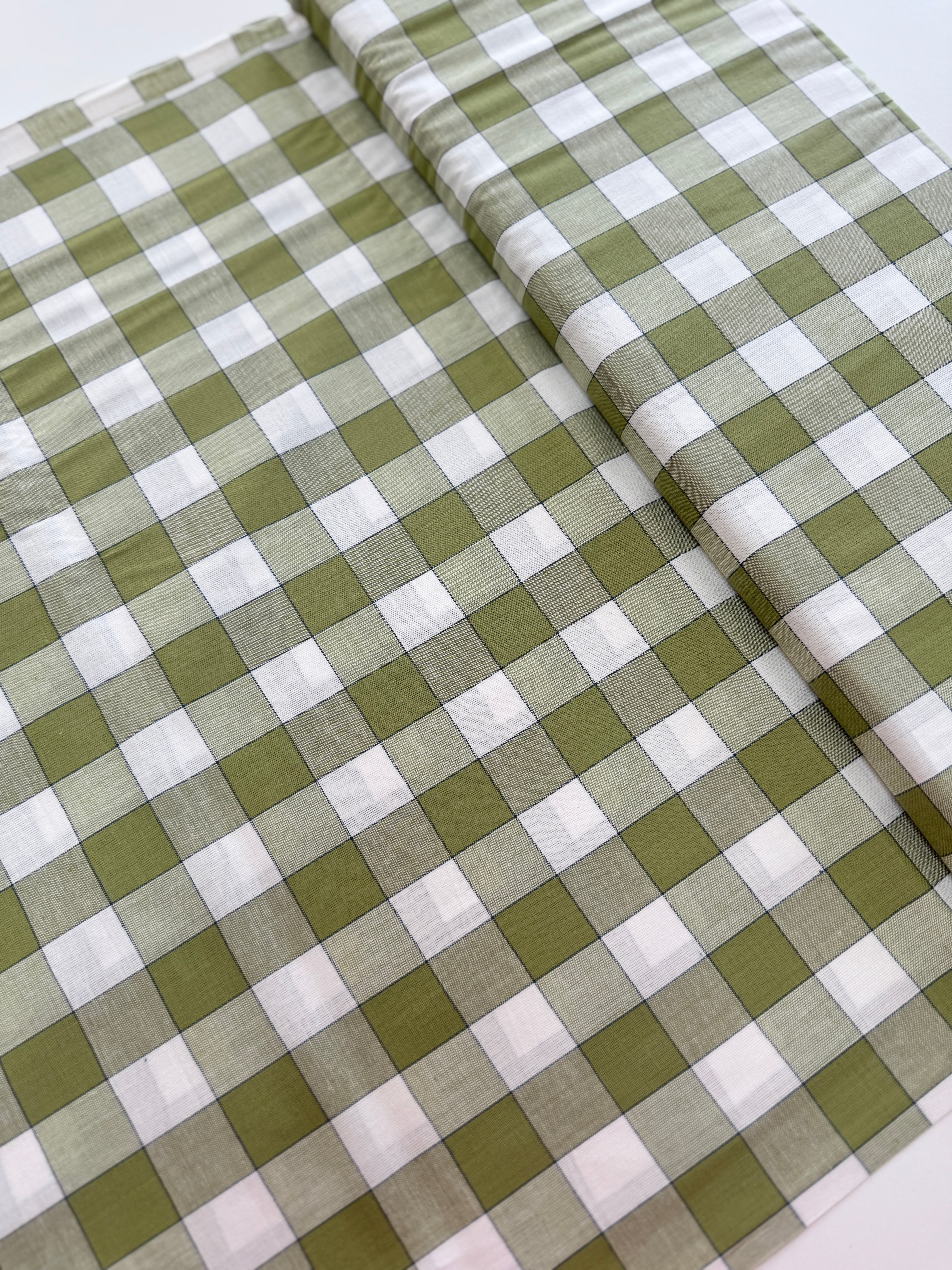 Vista Wovens Celadon - Buffalo Check Yardage