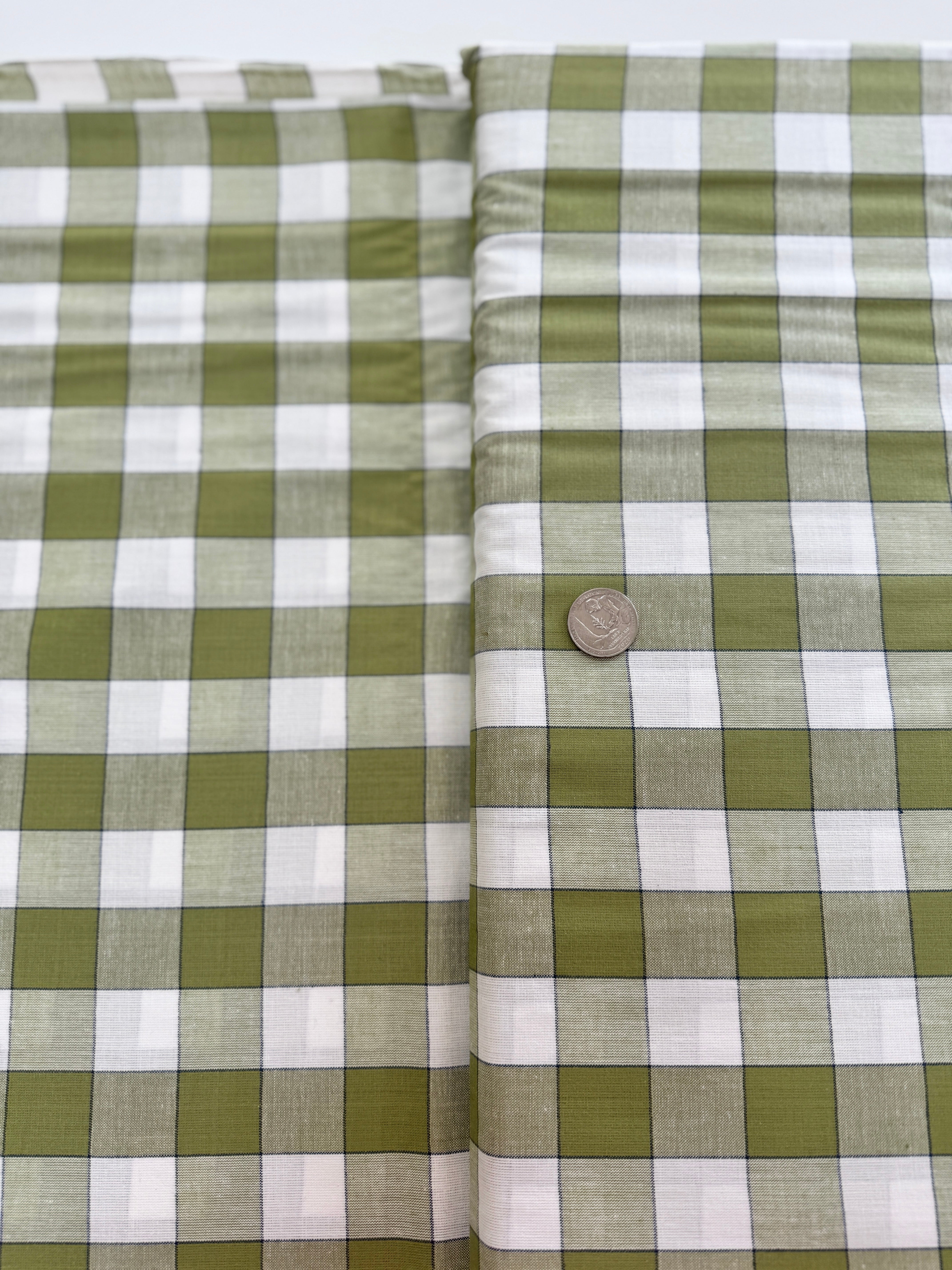 Vista Wovens Celadon - Buffalo Check Yardage