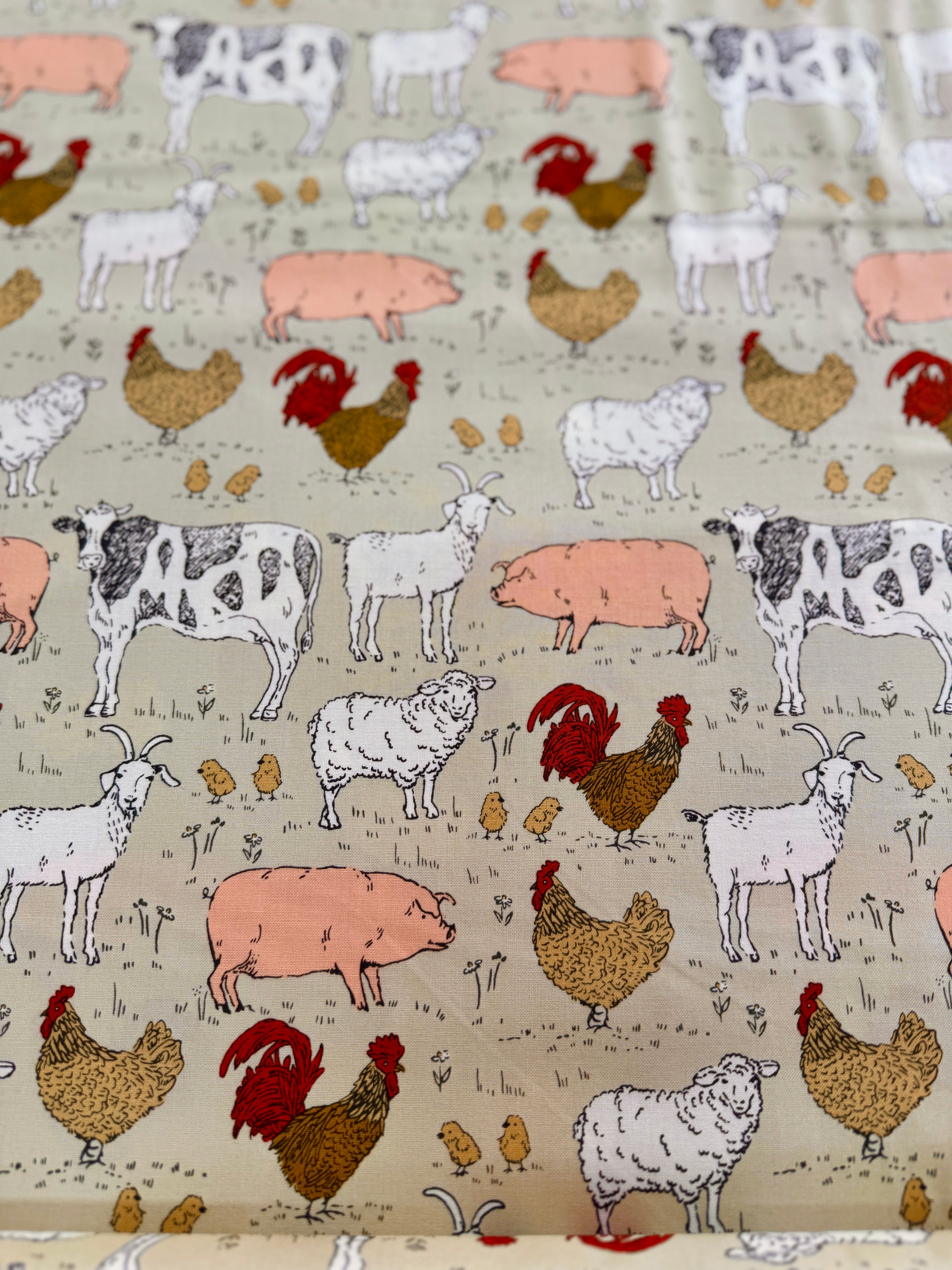Farmstead - Animal Farm Linen Yardage