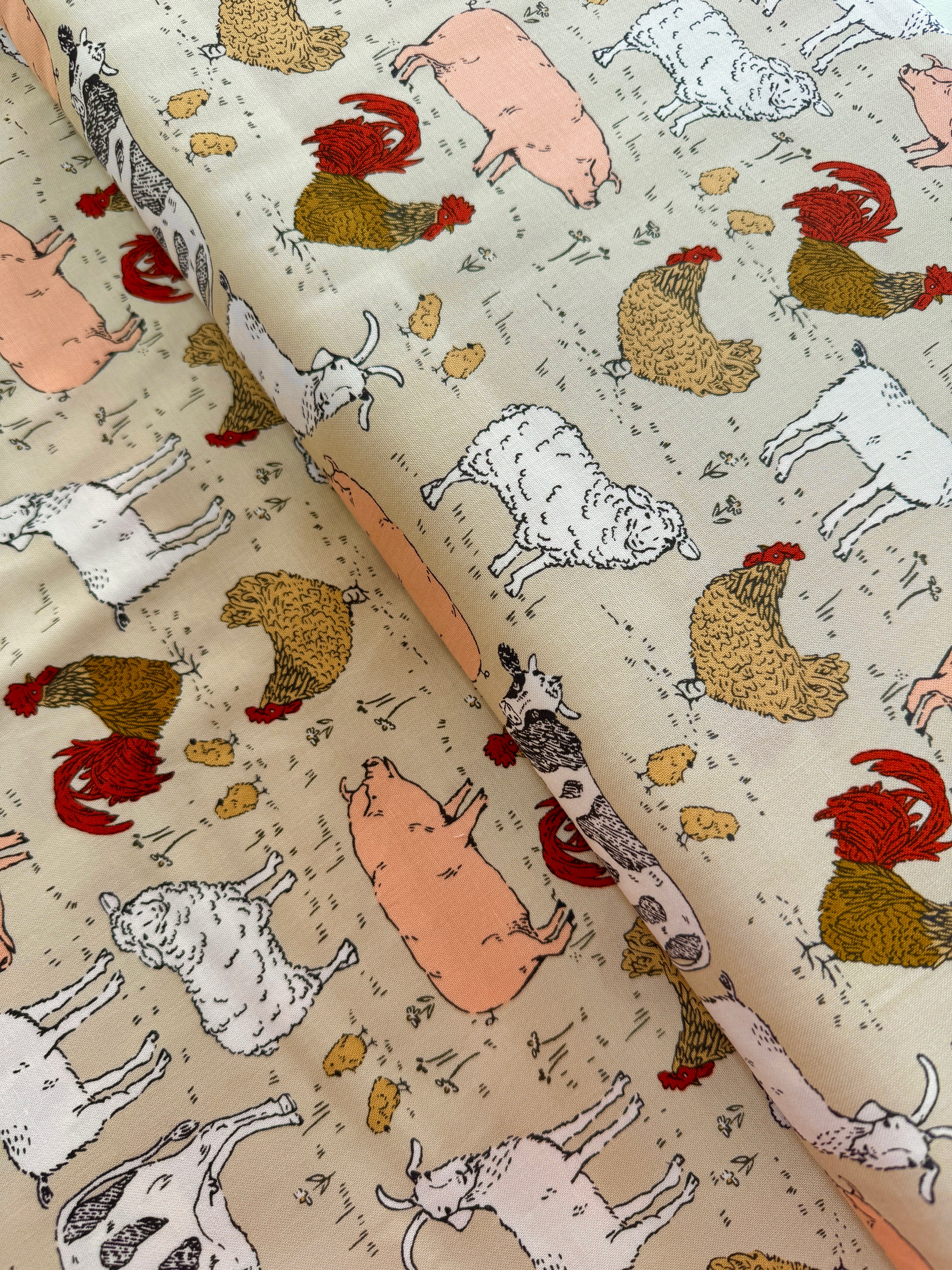 Farmstead - Animal Farm Linen Yardage