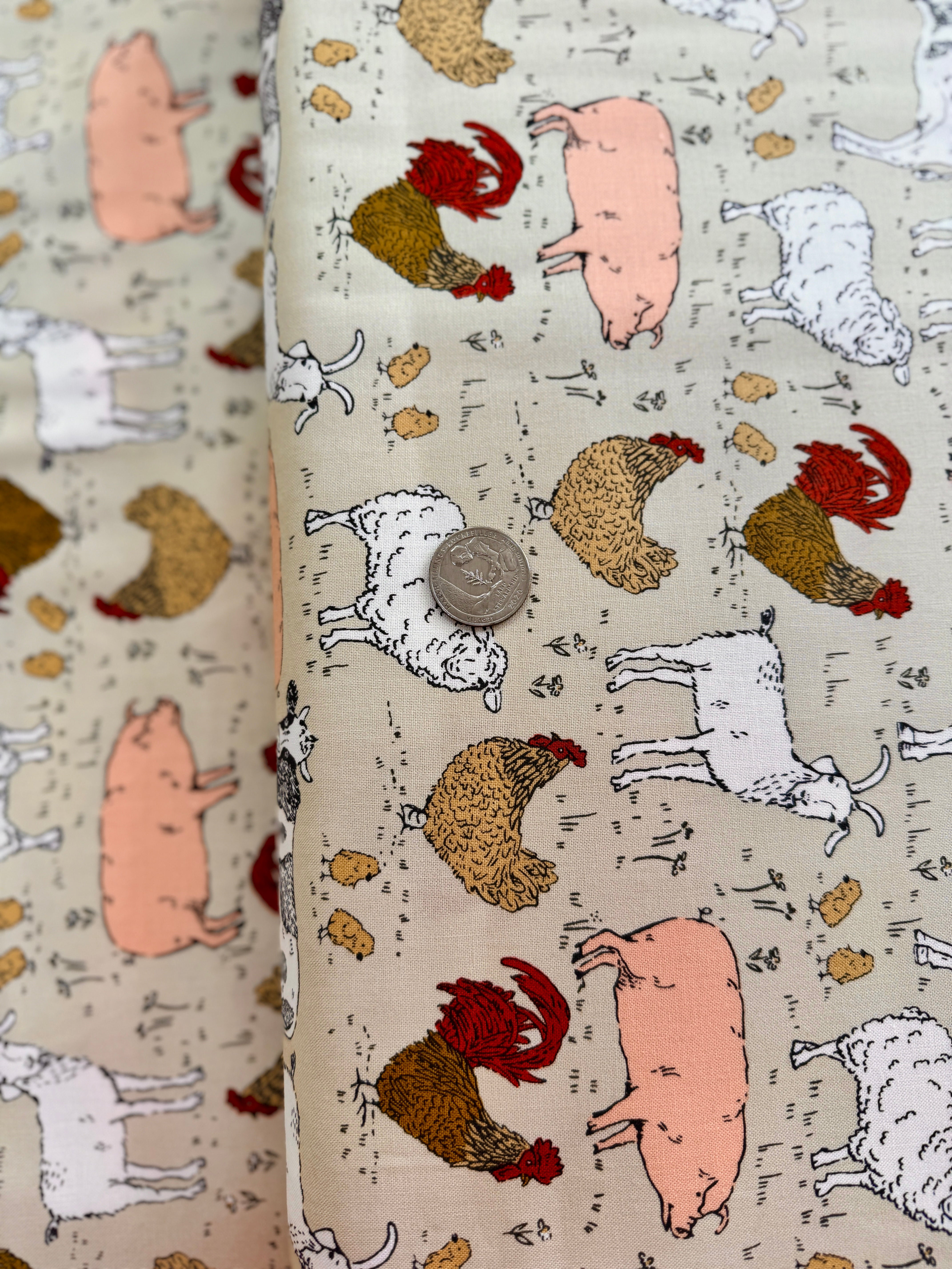 Farmstead - Animal Farm Linen Yardage