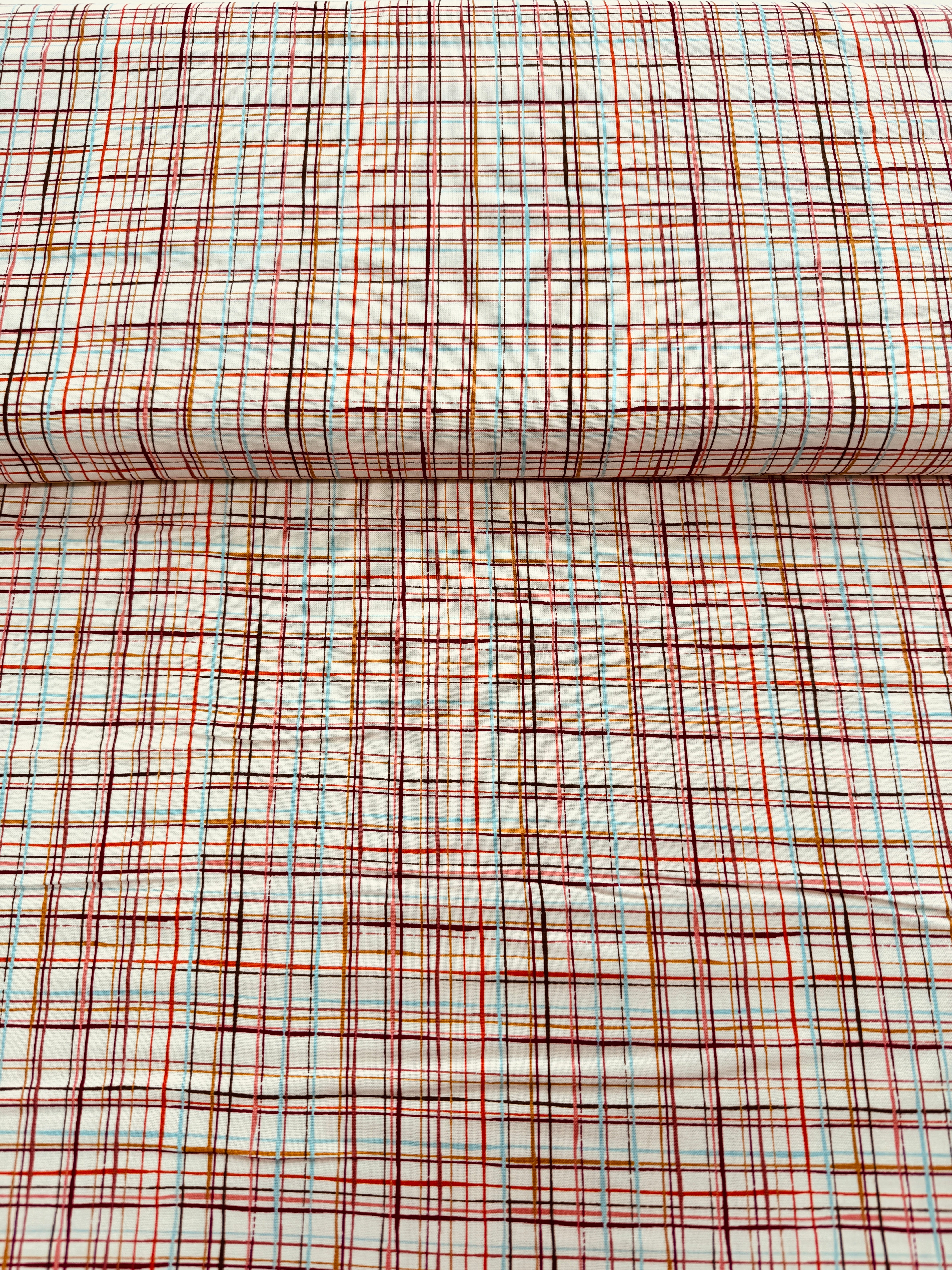 Things Above - Lattice Lines Eggshell Yardage