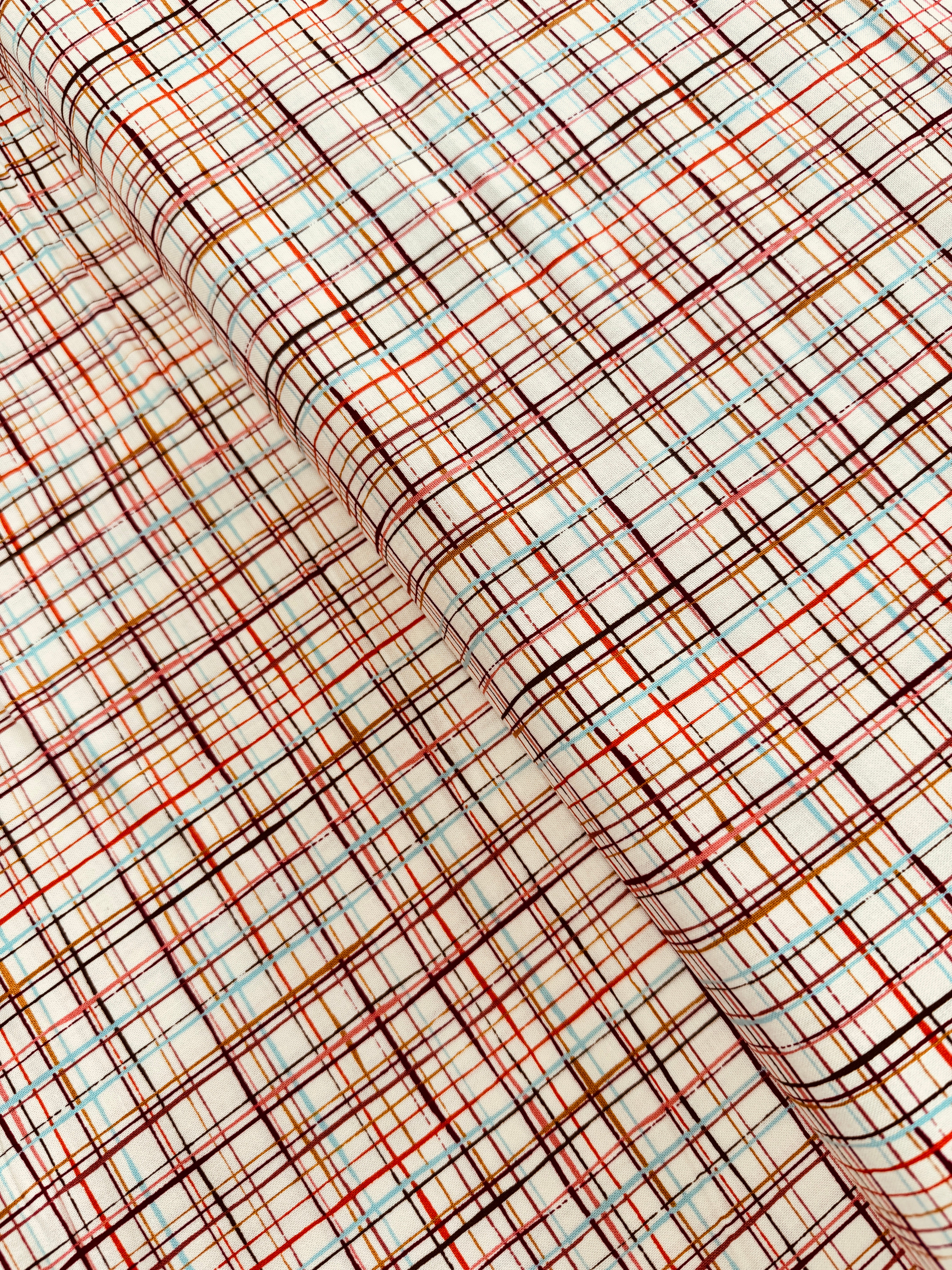 Things Above - Lattice Lines Eggshell Yardage