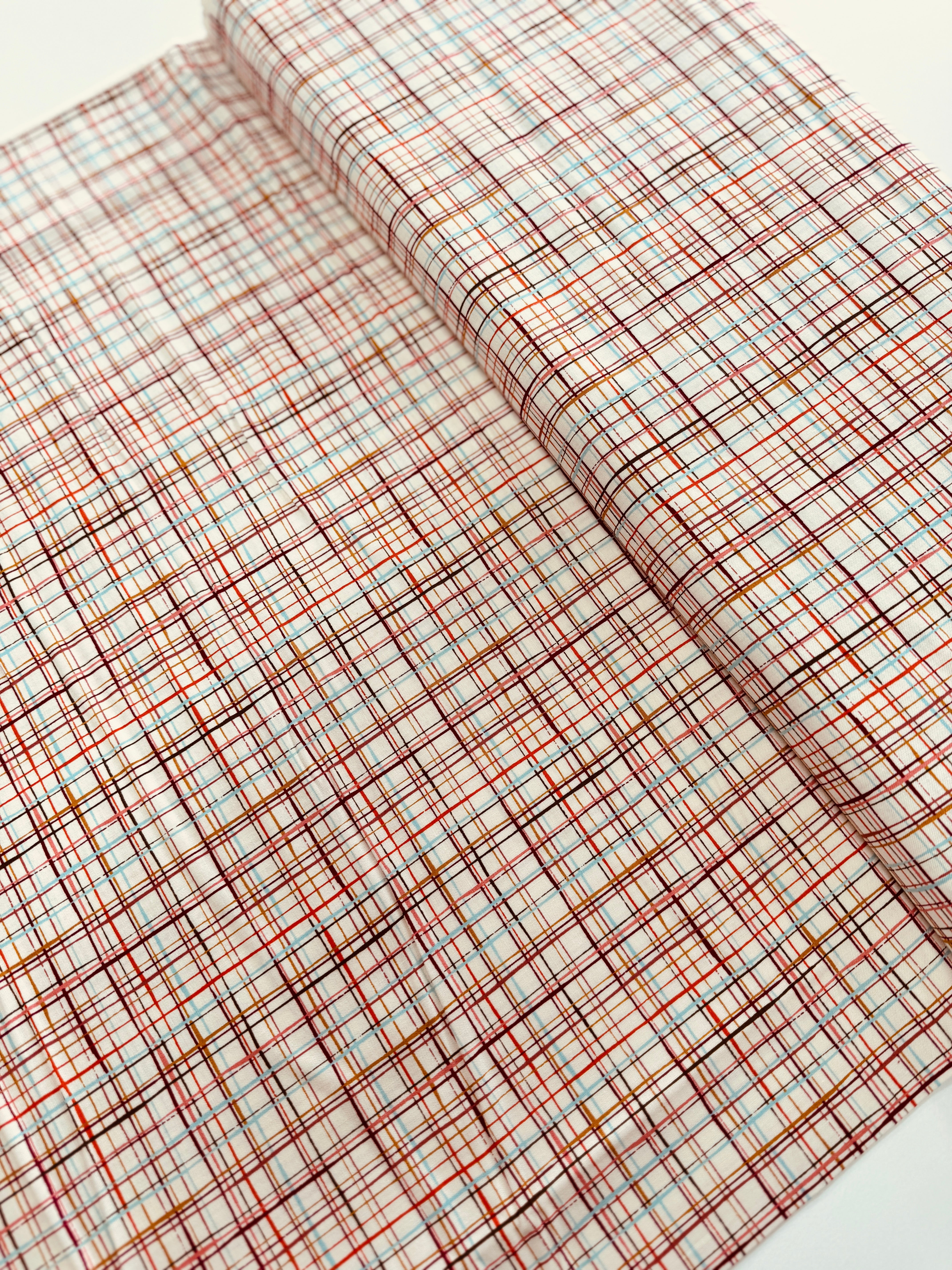 Things Above - Lattice Lines Eggshell Yardage