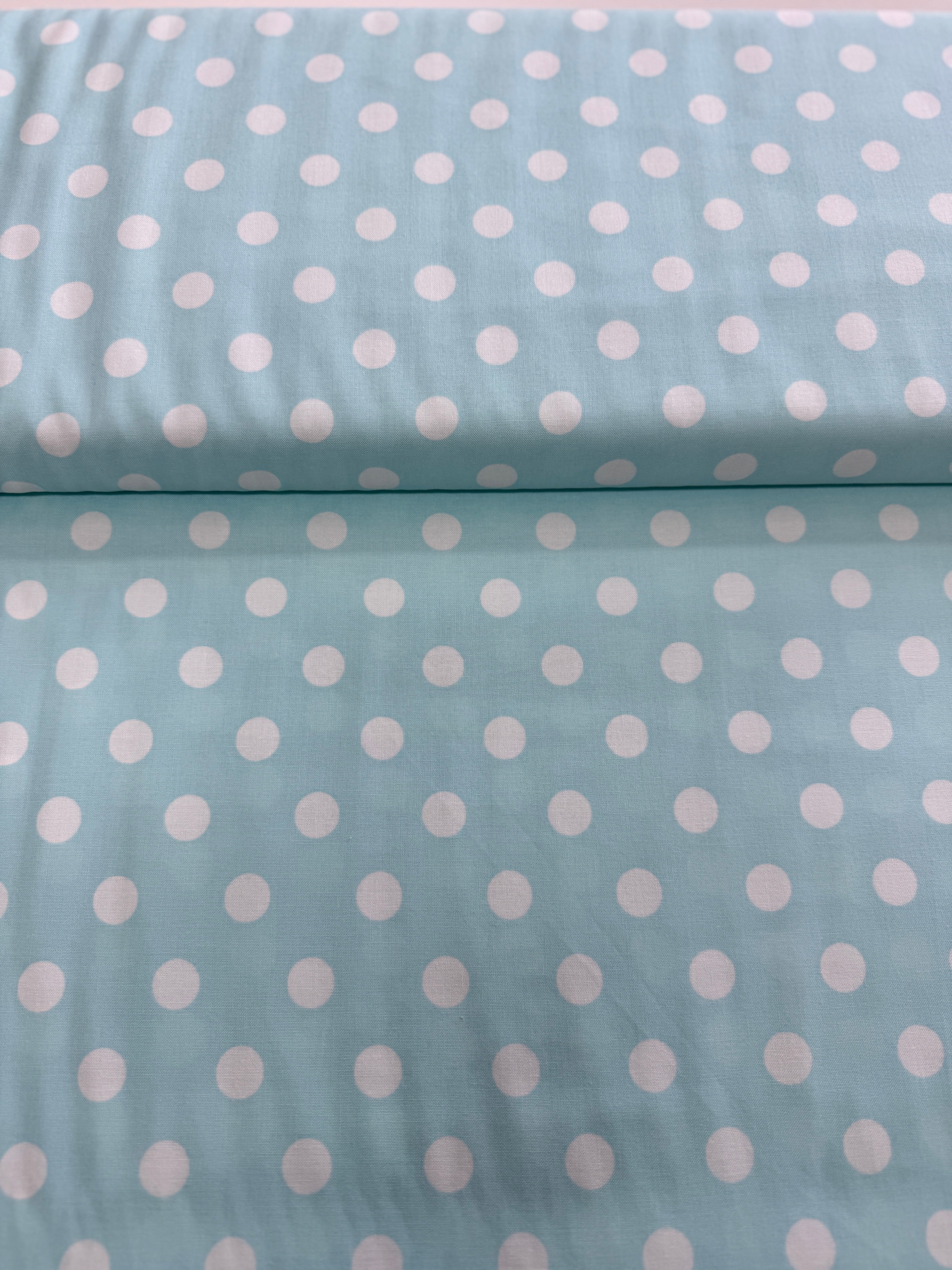 45" Dottie - Medium Dots Baby Blue Yardage