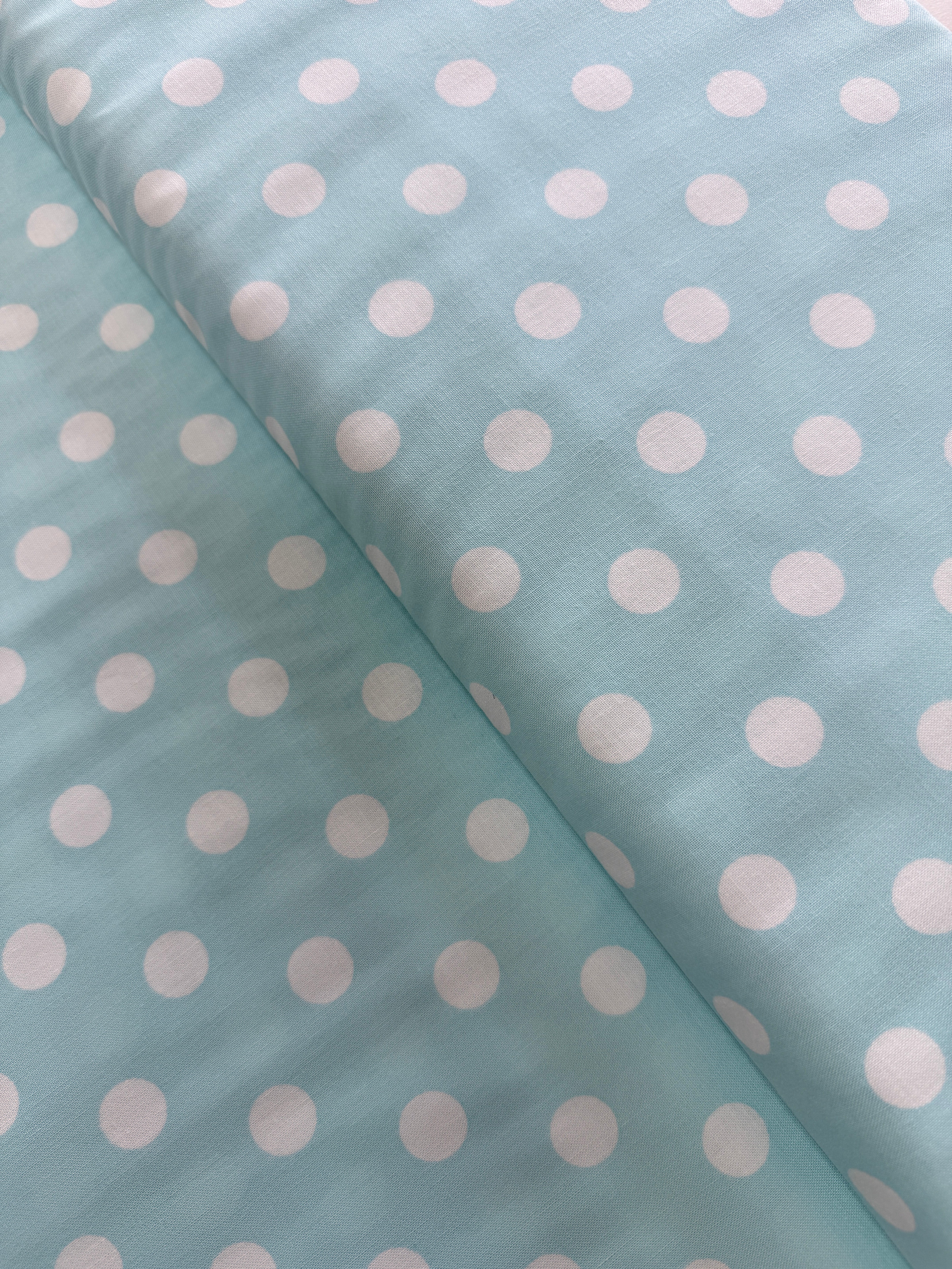 45" Dottie - Medium Dots Baby Blue Yardage