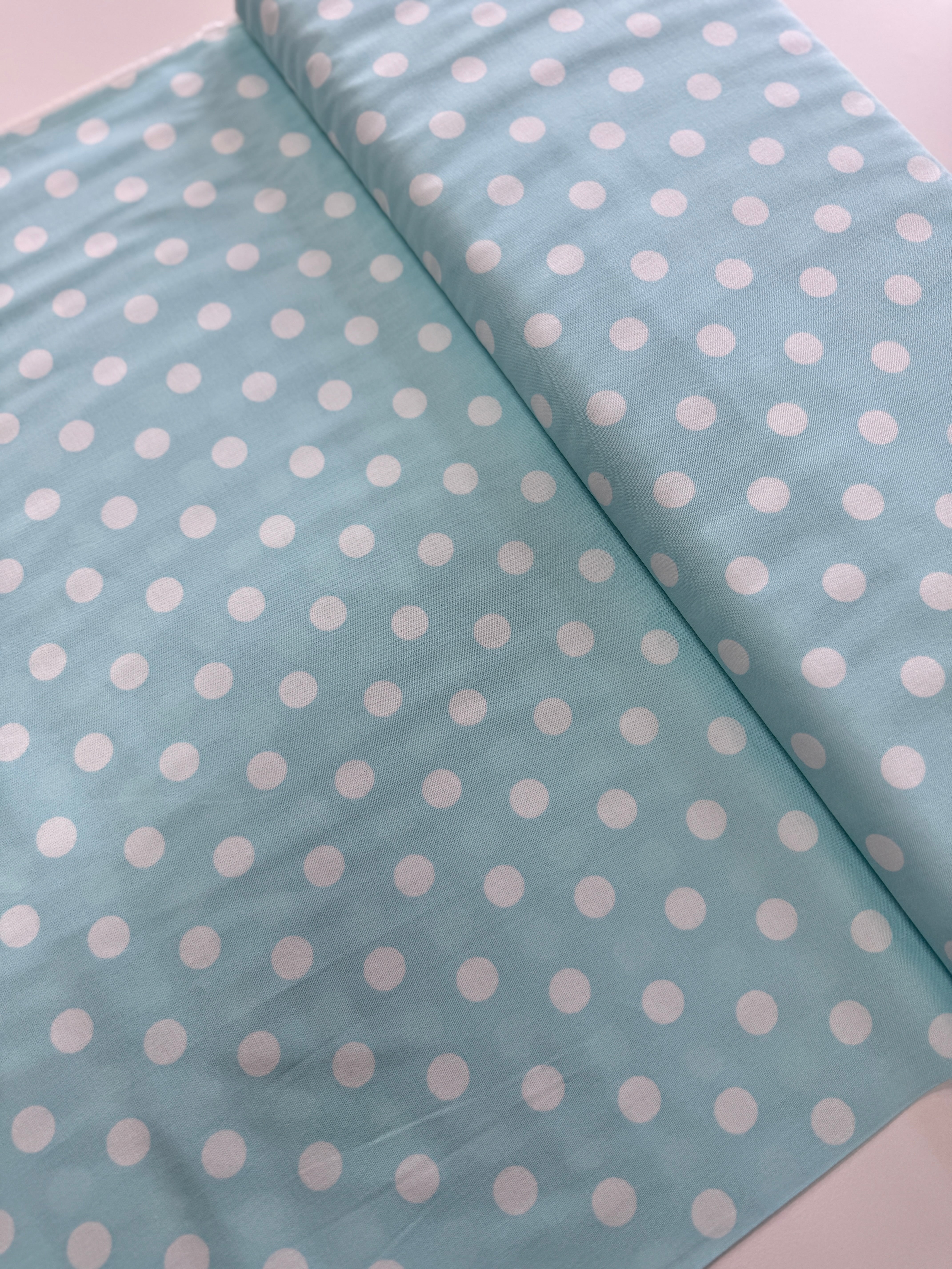 45" Dottie - Medium Dots Baby Blue Yardage