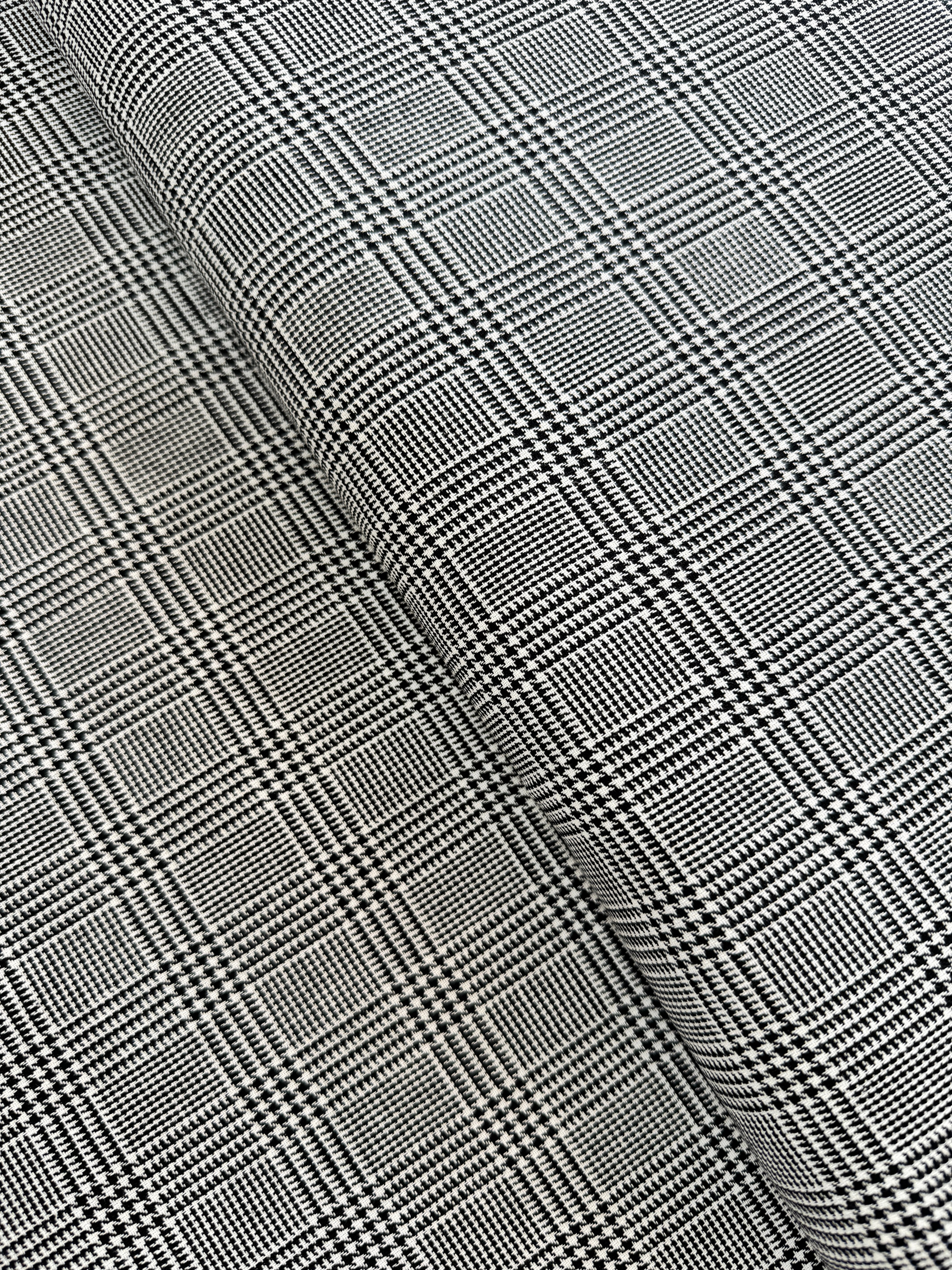 57" Width - Sevenberry Classic Plaid Yarn Dyed Twill - Pepper Yardage