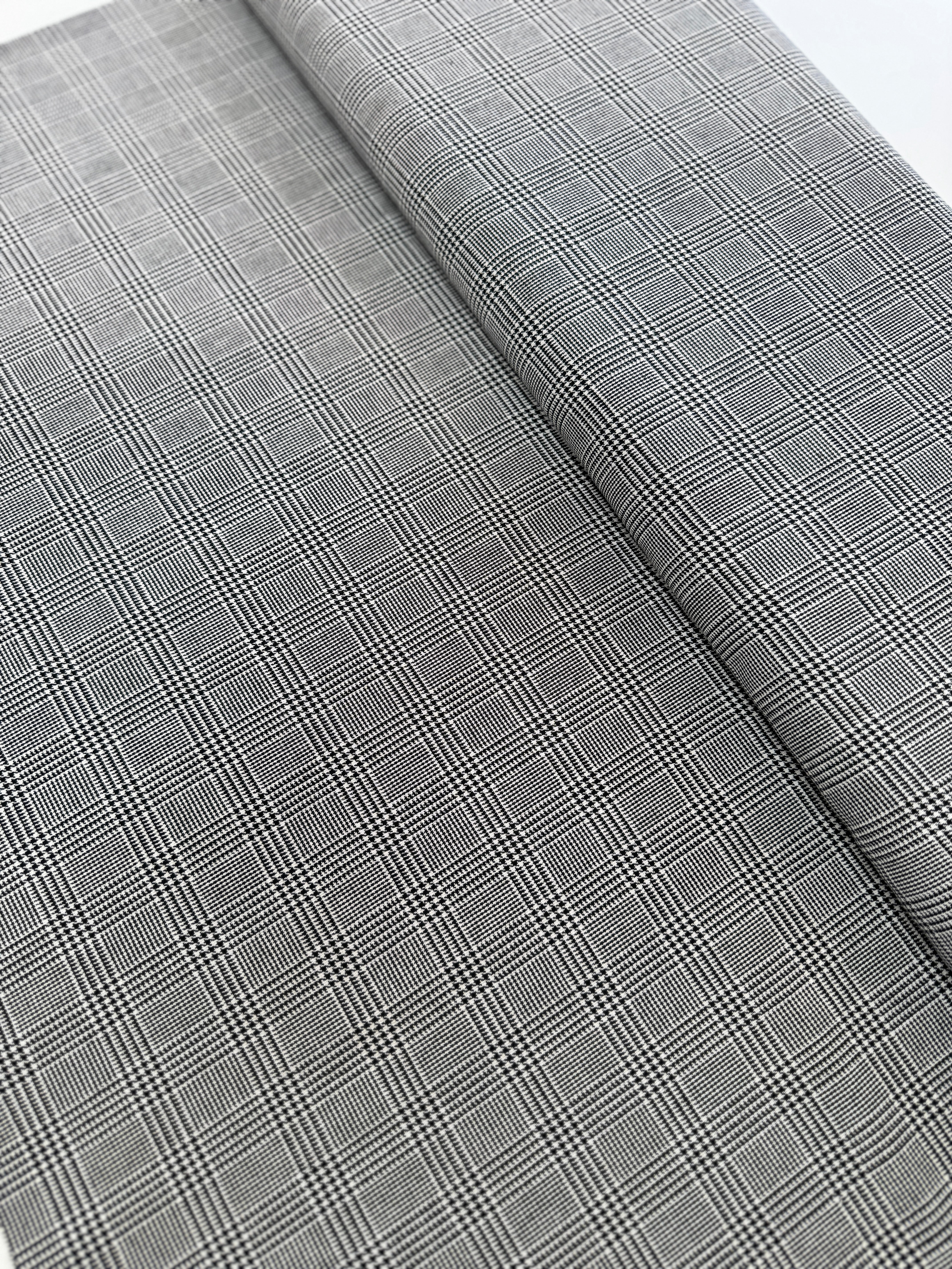 57" Width - Sevenberry Classic Plaid Yarn Dyed Twill - Pepper Yardage