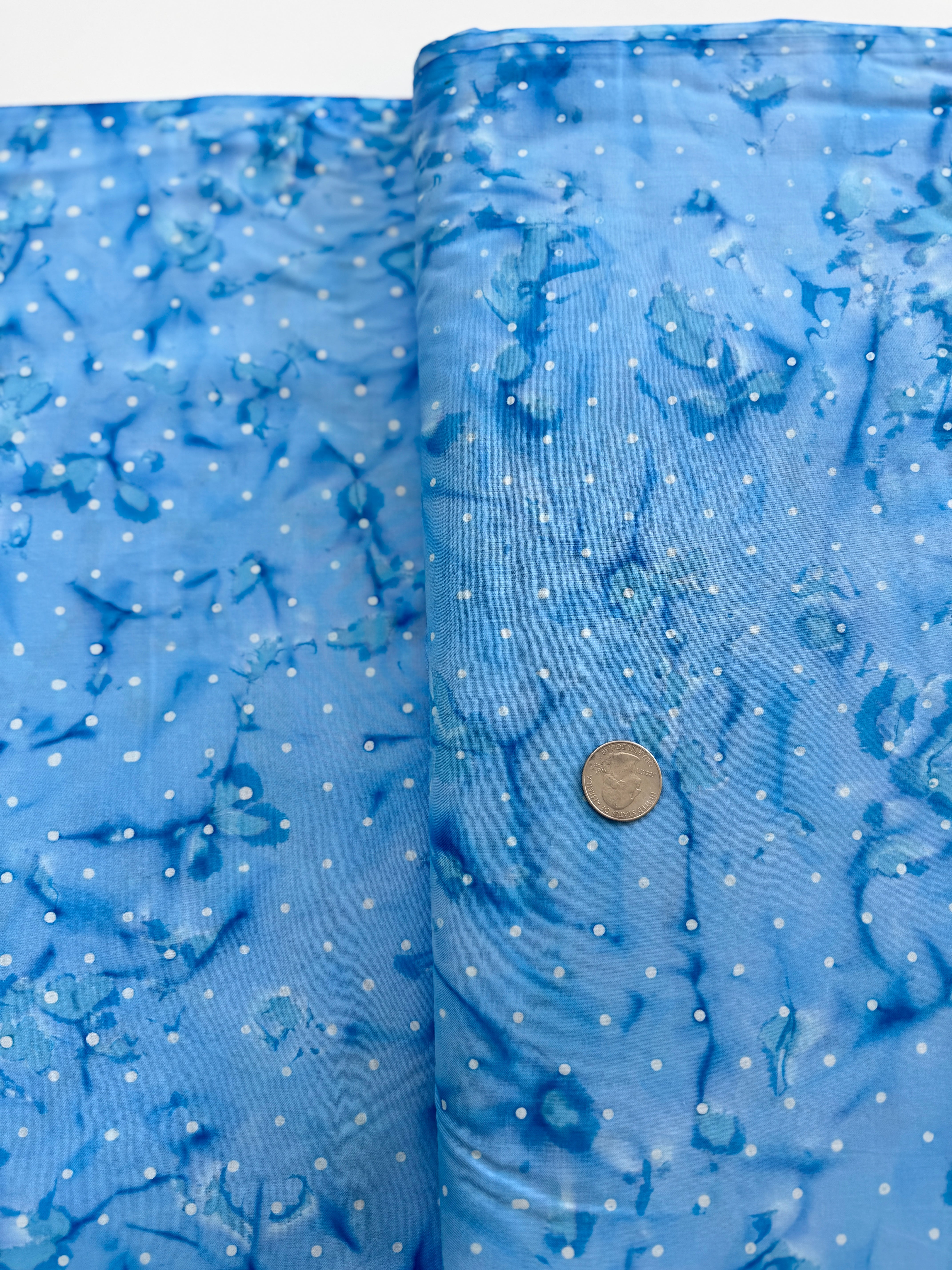 Blossom Batiks - Splash - Pin Dot - Forget-Me-Not Yardage
