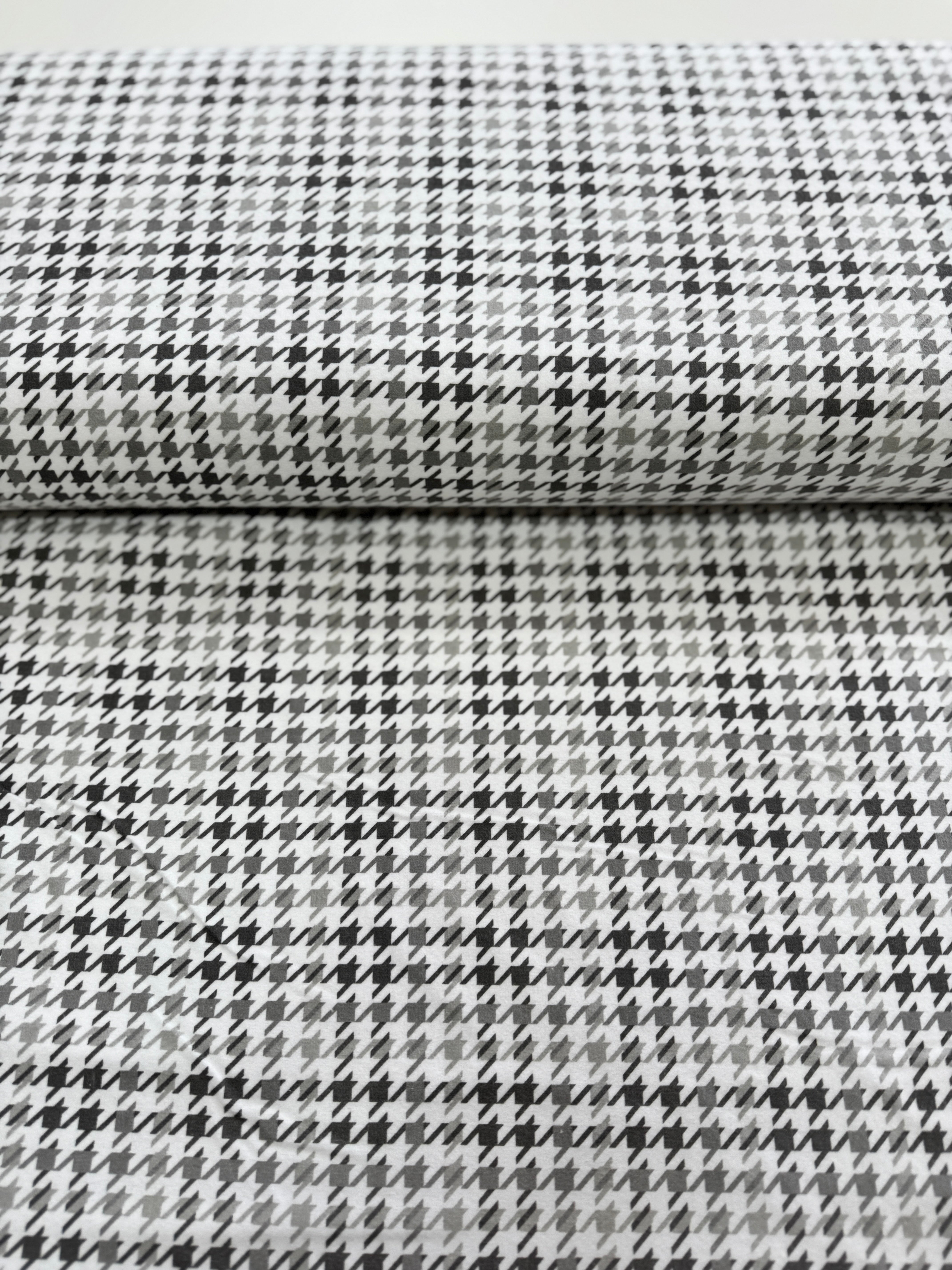 Cozy Cotton Flannel - Houndstooth Grey Yardage