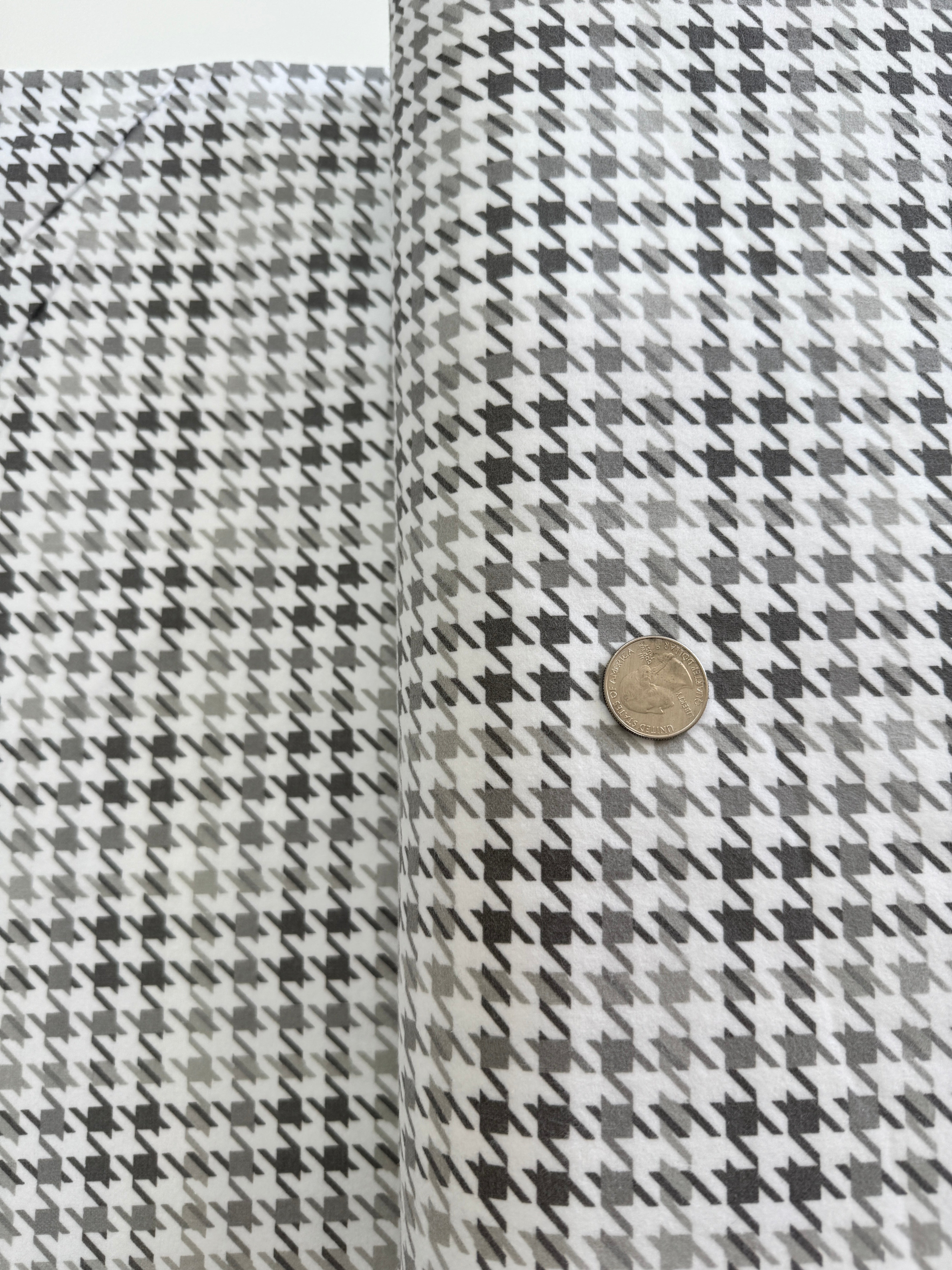 Cozy Cotton Flannel - Houndstooth Grey Yardage