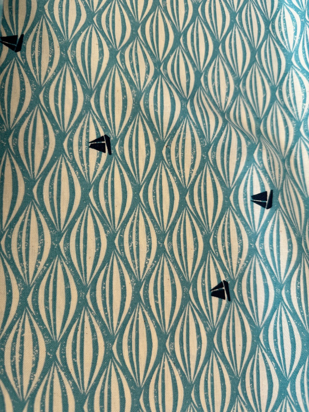 By the Seaside - Ahoy - Sky Unbleached Yardage