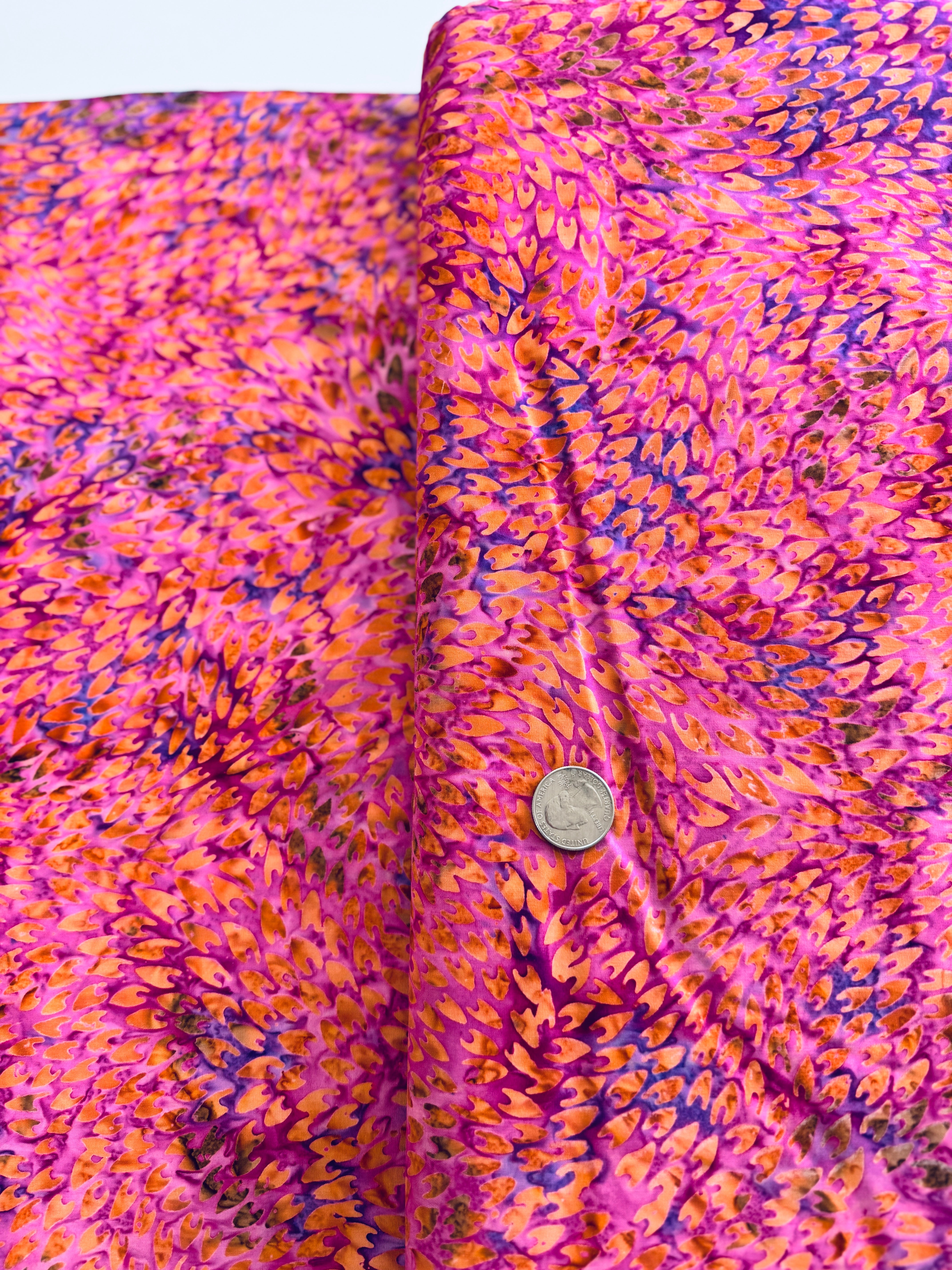 Malam Batiks VII - Scales - Fuchsia Batik Yardage