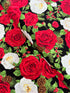 Winter Rose - Medium Rose Bouquets Metallic Yardage