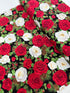 Winter Rose - Medium Rose Bouquets Metallic Yardage