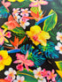 Island Sanctuary - Tropicals on Black Yardage