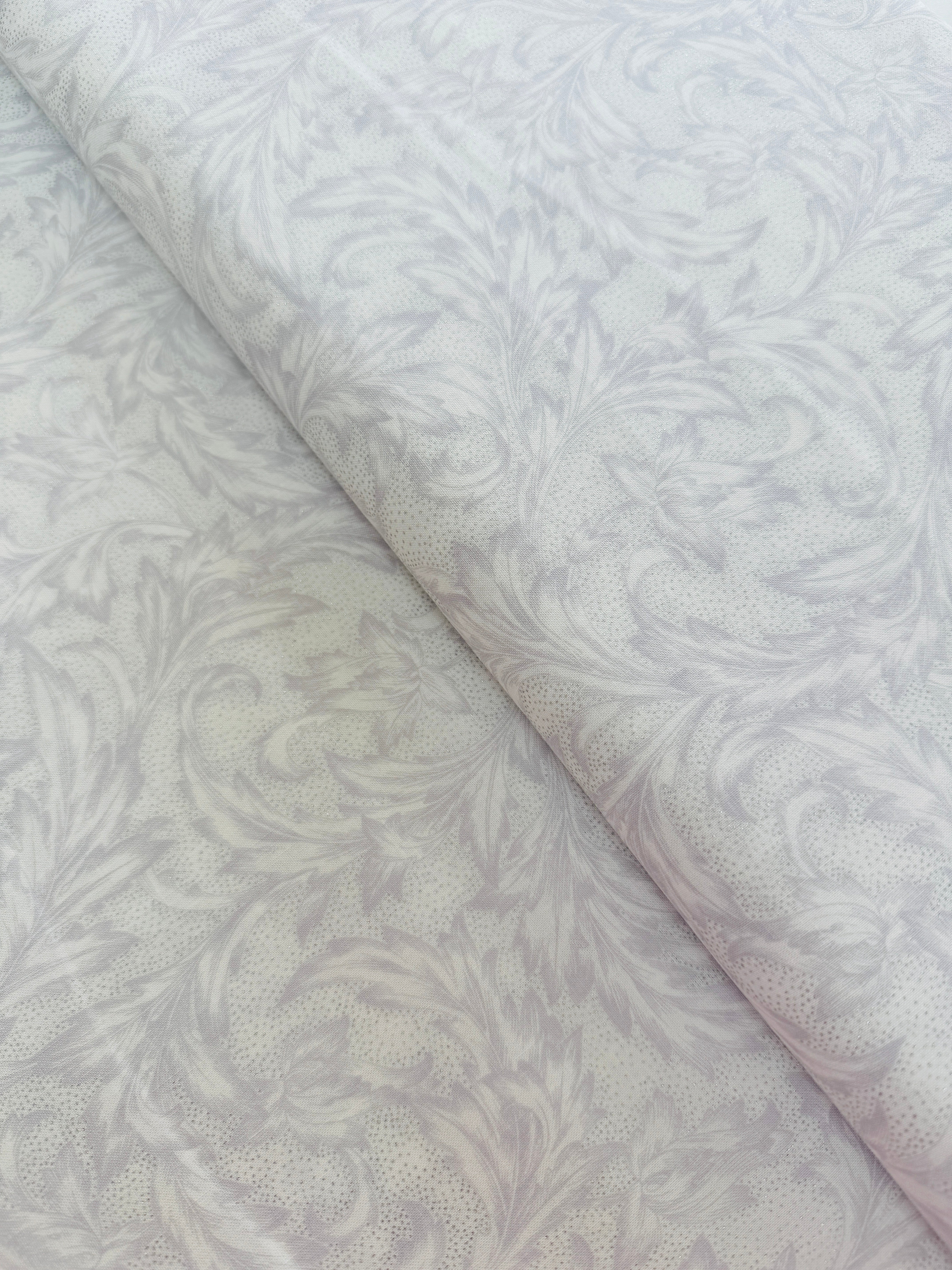 Holiday Wishes - Damask Ice/Silver Metallic Yardage