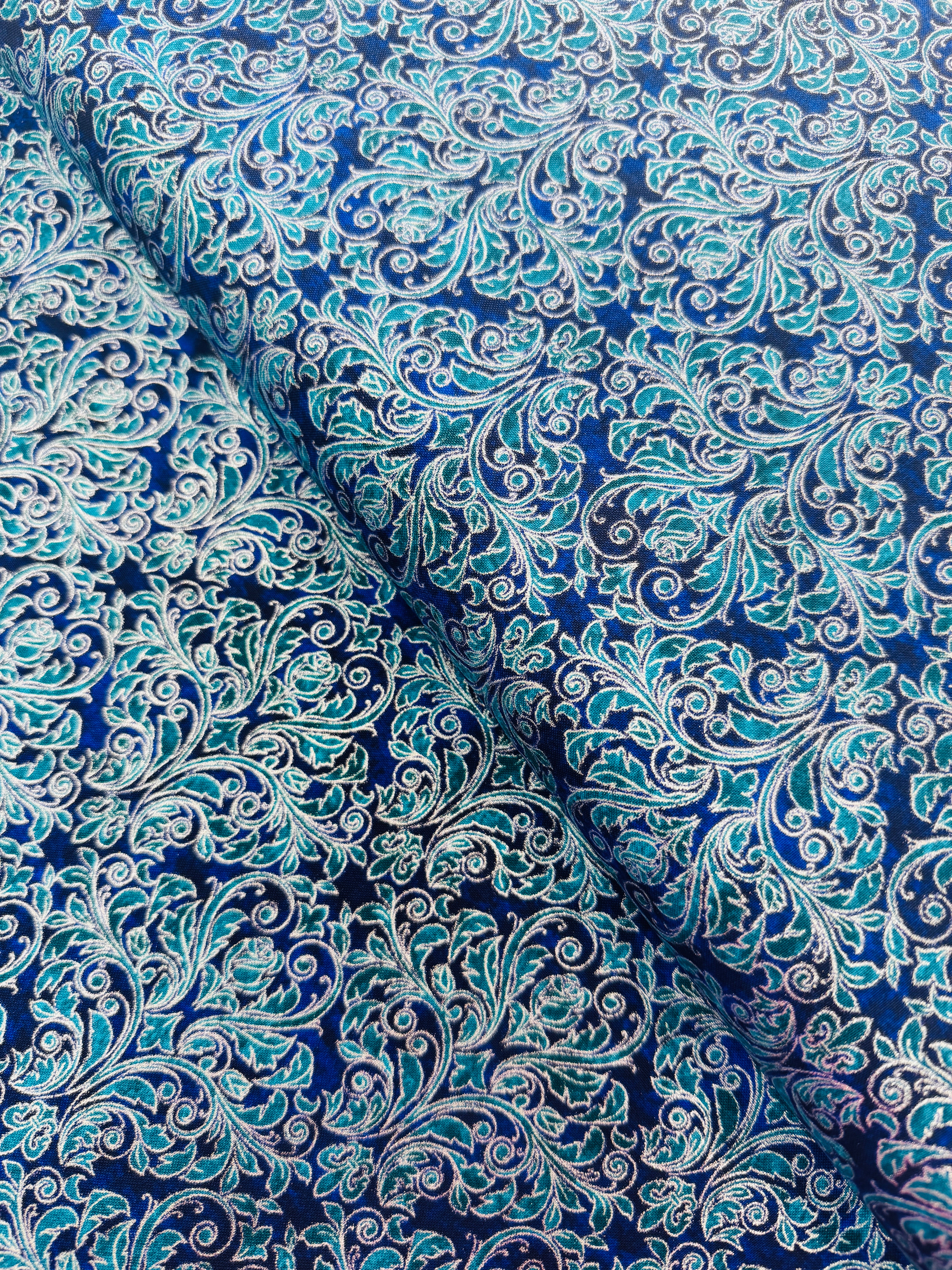 Mystic Moon - Ornate Ocean Metallic Yardage