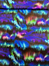 Winter Light - Trees Aurora Borealis fabric by Timeless Treasures, 100% cotton with a scenic forest under colorful aurora sky.