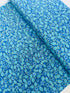 Luminous - Small Floral with Leaves Blue Metallic Yardage