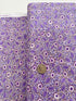 Luminous - Small Floral with Leaves Purple Metallic Yardage