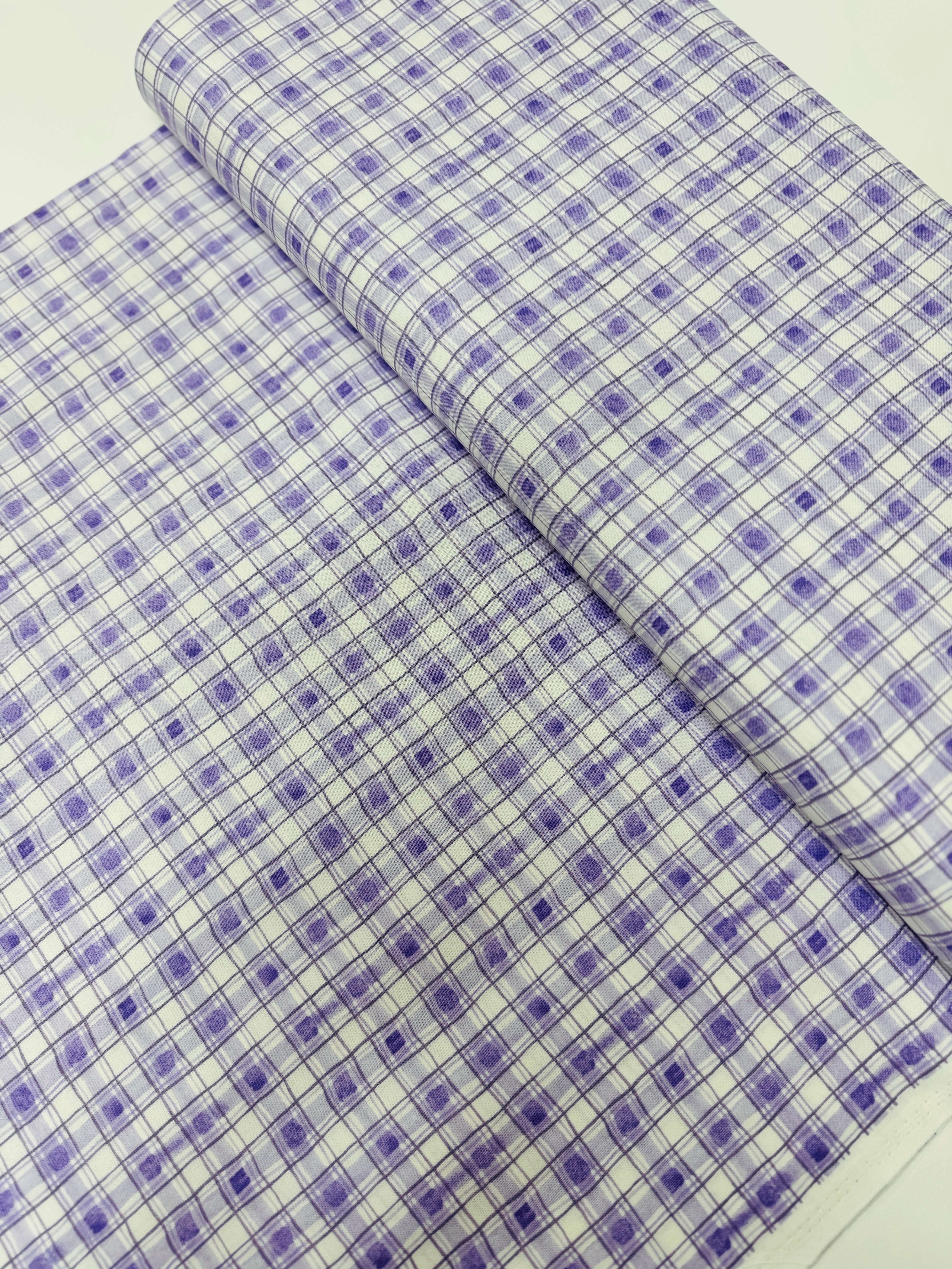 Hummingbird Floral - Plaid Purple Yardage