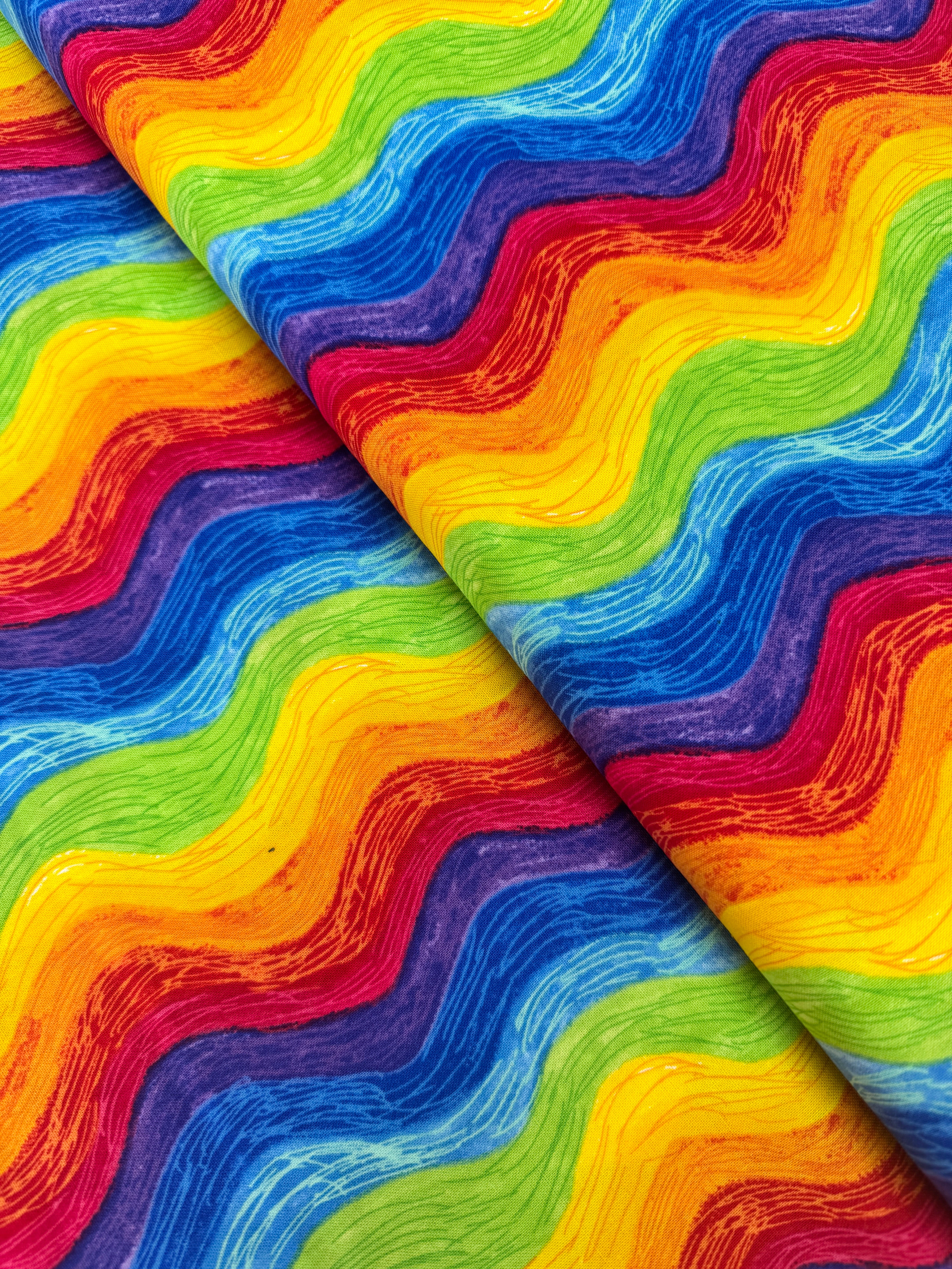 Math and Science Rainbow Squiggle fabric by Gail Cadden for Timeless Treasures